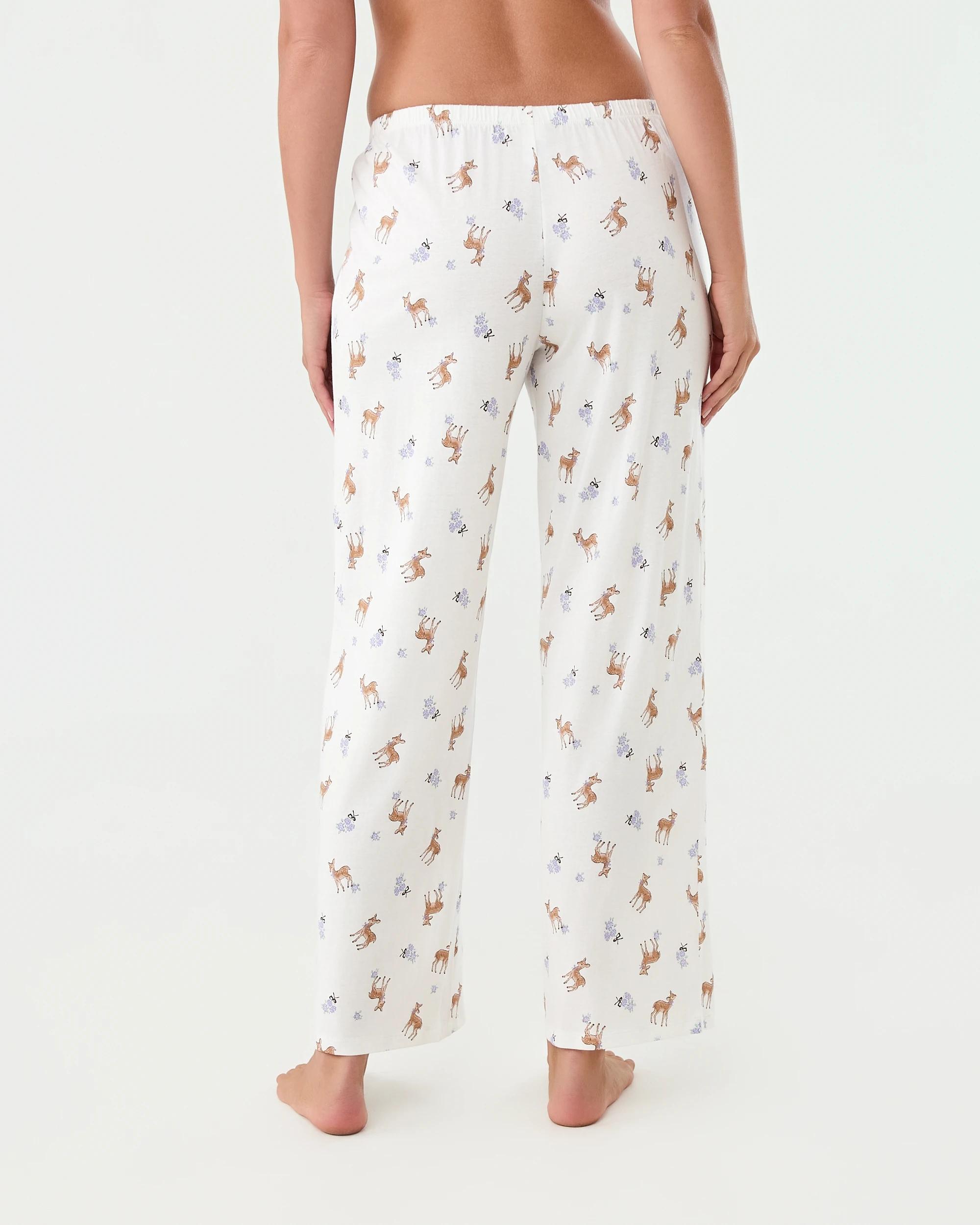 3 Cotton Print Knit Pants Deer Frl, 3 of 4