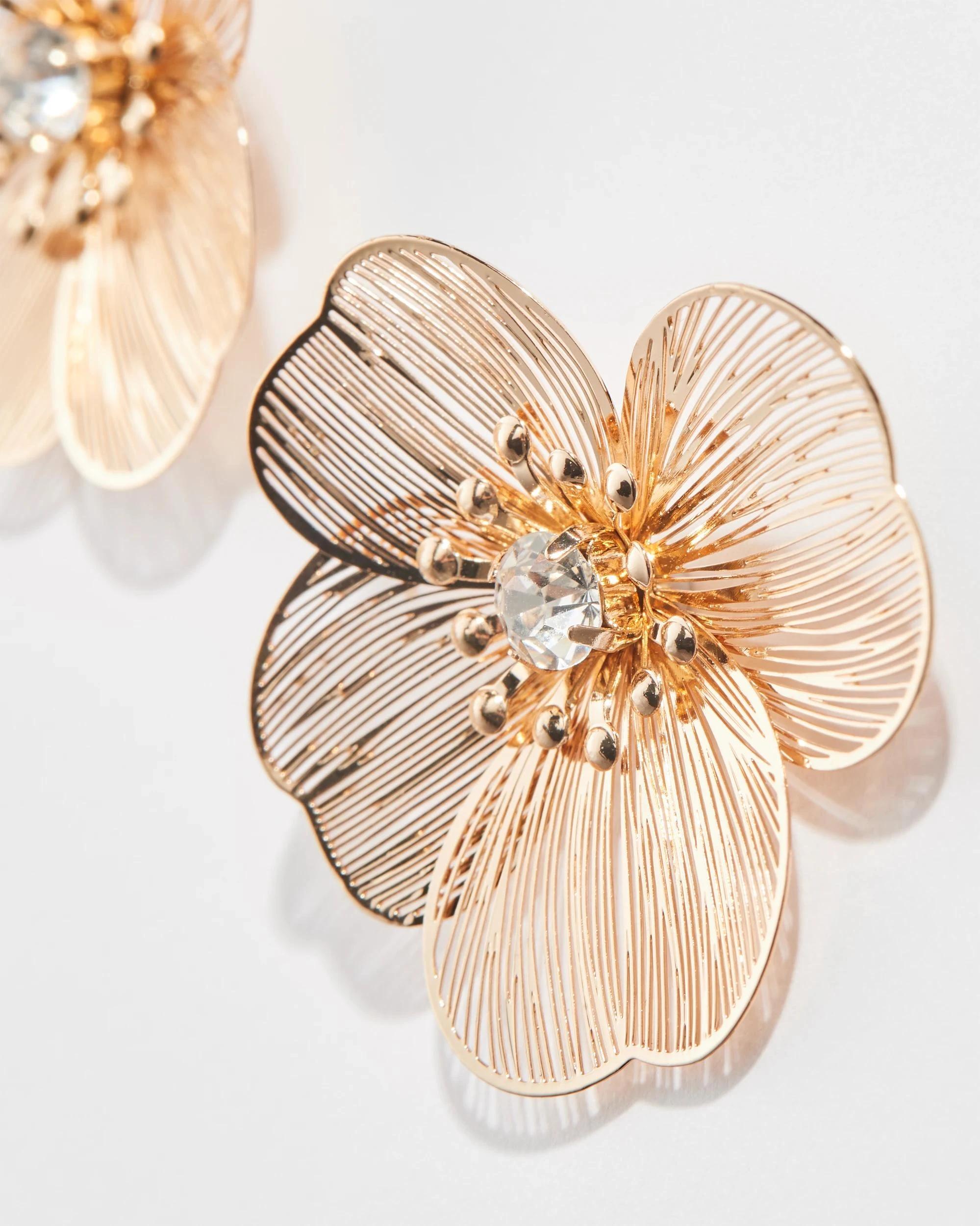 2 Target Filigree Flower Stud Earrings GOLD, 2 of 2