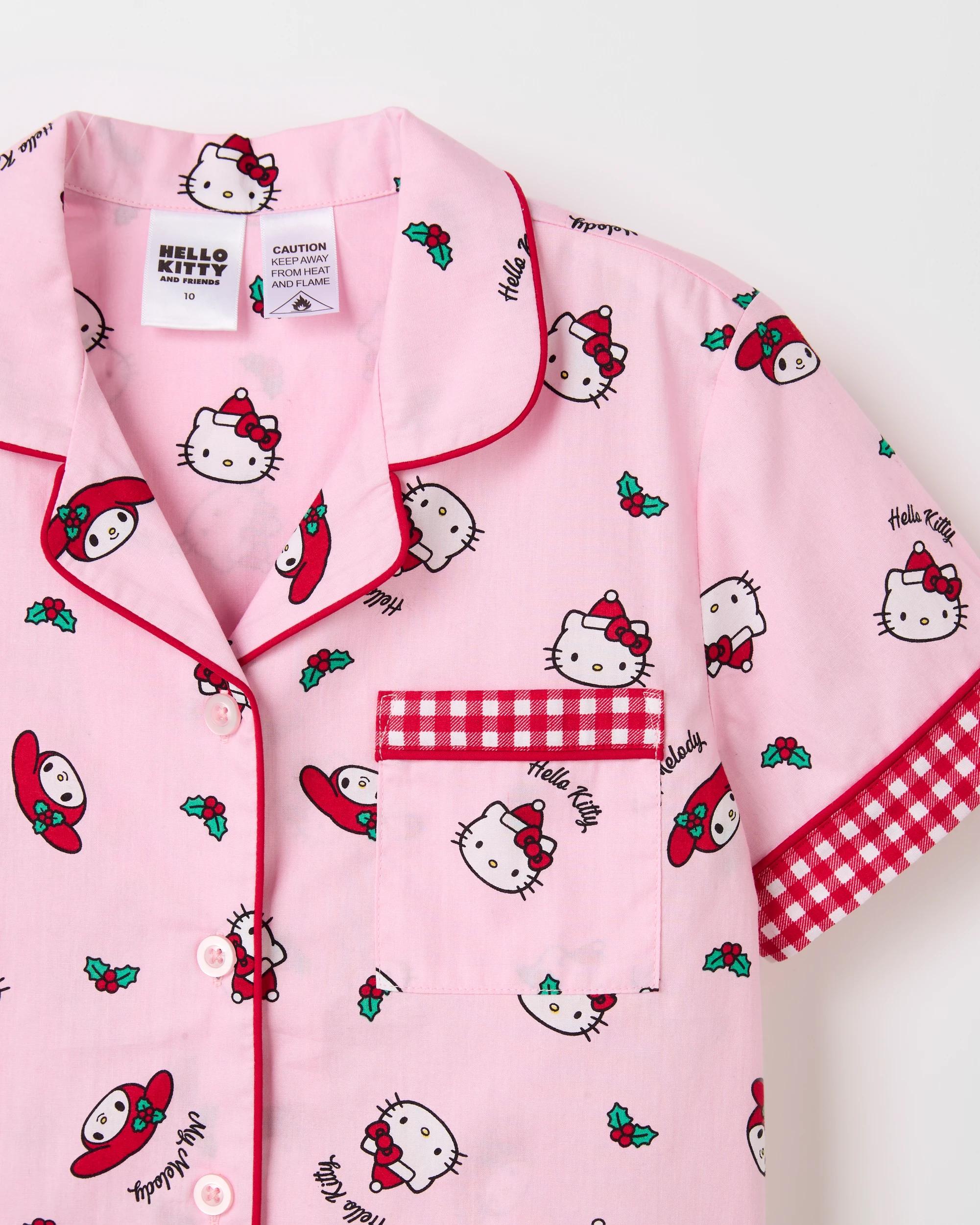 7 Hello Kitty Older Girls' Christmas Cotton Woven Pyjama Set, Red (size 14) HELLO KITTY, 7 of 8