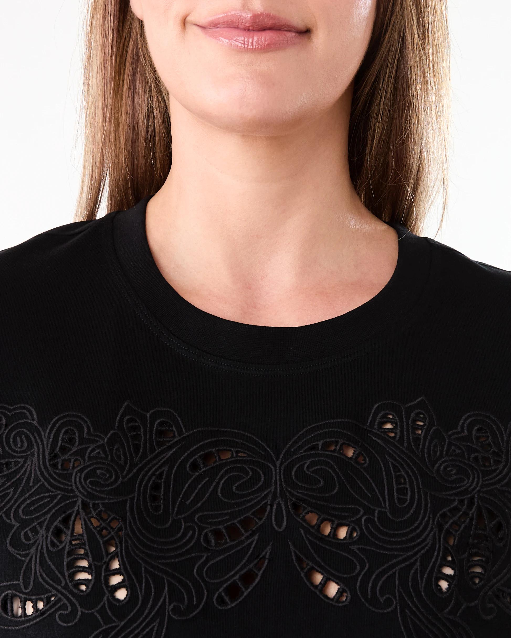 5 Short Sleeve Embroidery Detail T-shirt Black, 5 of 6