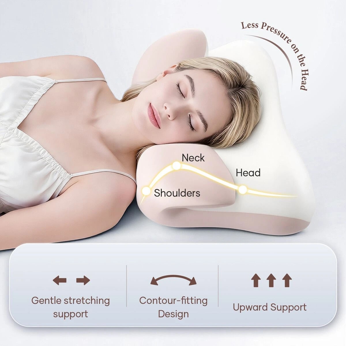 4 LUXDREAM Memory Foam Cervical Pillow Orthopaedic Ergonomic Contoured Neck Support, 4 of 4