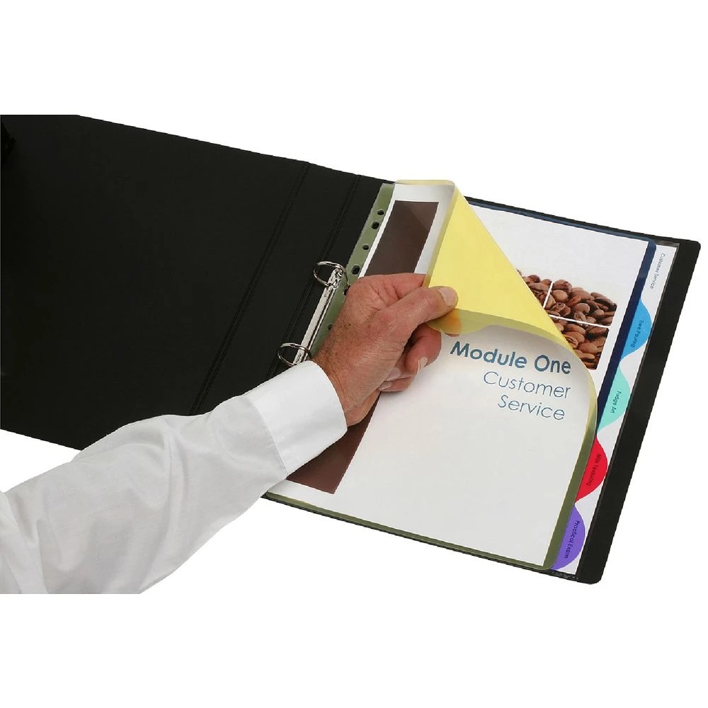 1 Marbig A4 Extra Wide Transparent Divider 5 Tab Colour, 1 of 1