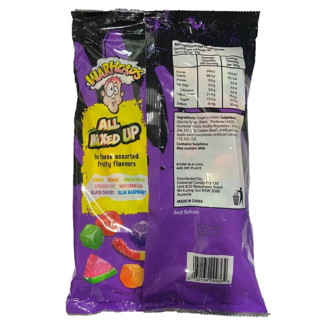 3 Warheads All Mixed Up Sour Chewy Candy 1kg, 3 of 3