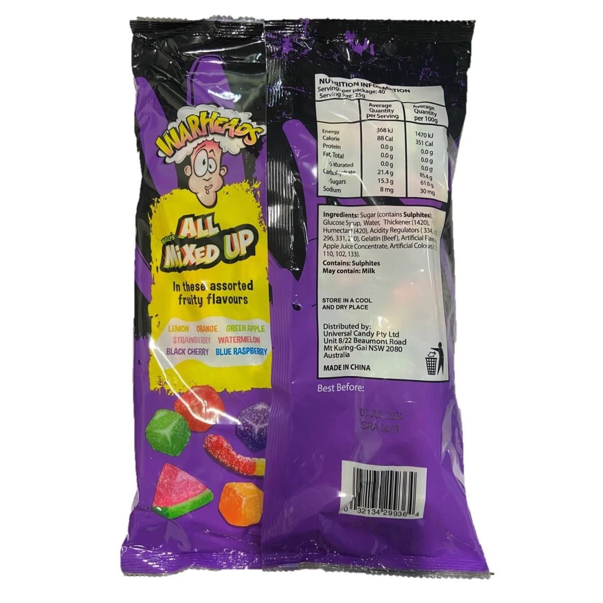 3 Warheads All Mixed Up Sour Chewy Candy 1kg, 3 of 3