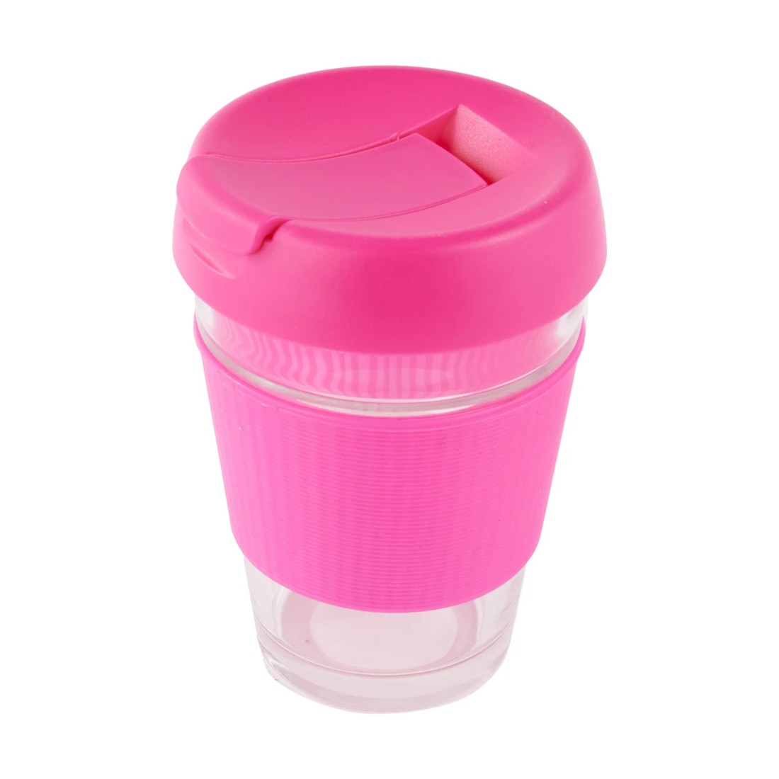 1 350ml Pink Glass Reusable Travel Cup, 1 of 6