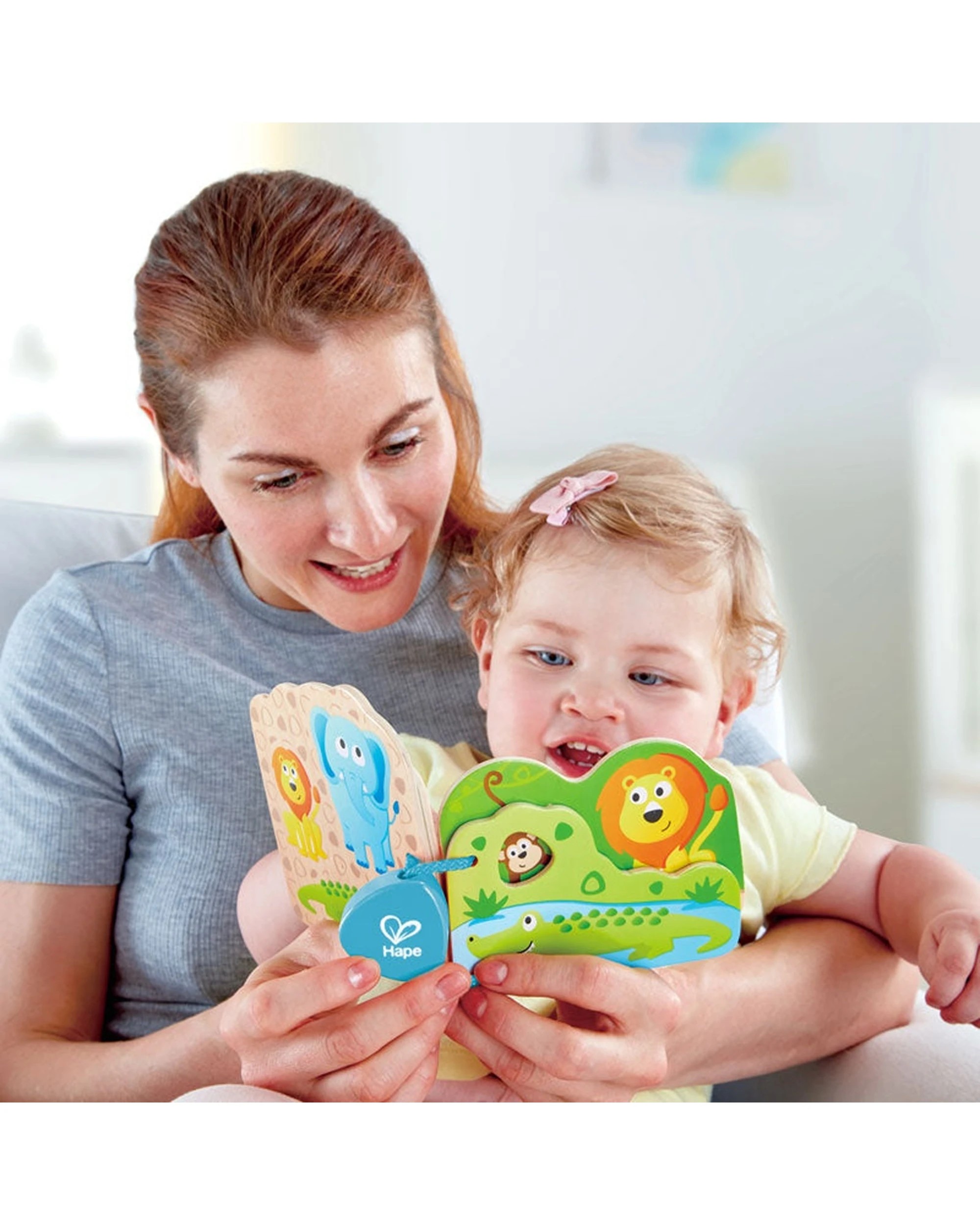 3 Hape Baby's Wild Animal Wooden Book Safe To Chew 16x12.5cm For Toddlers - Multi, 3 of 4