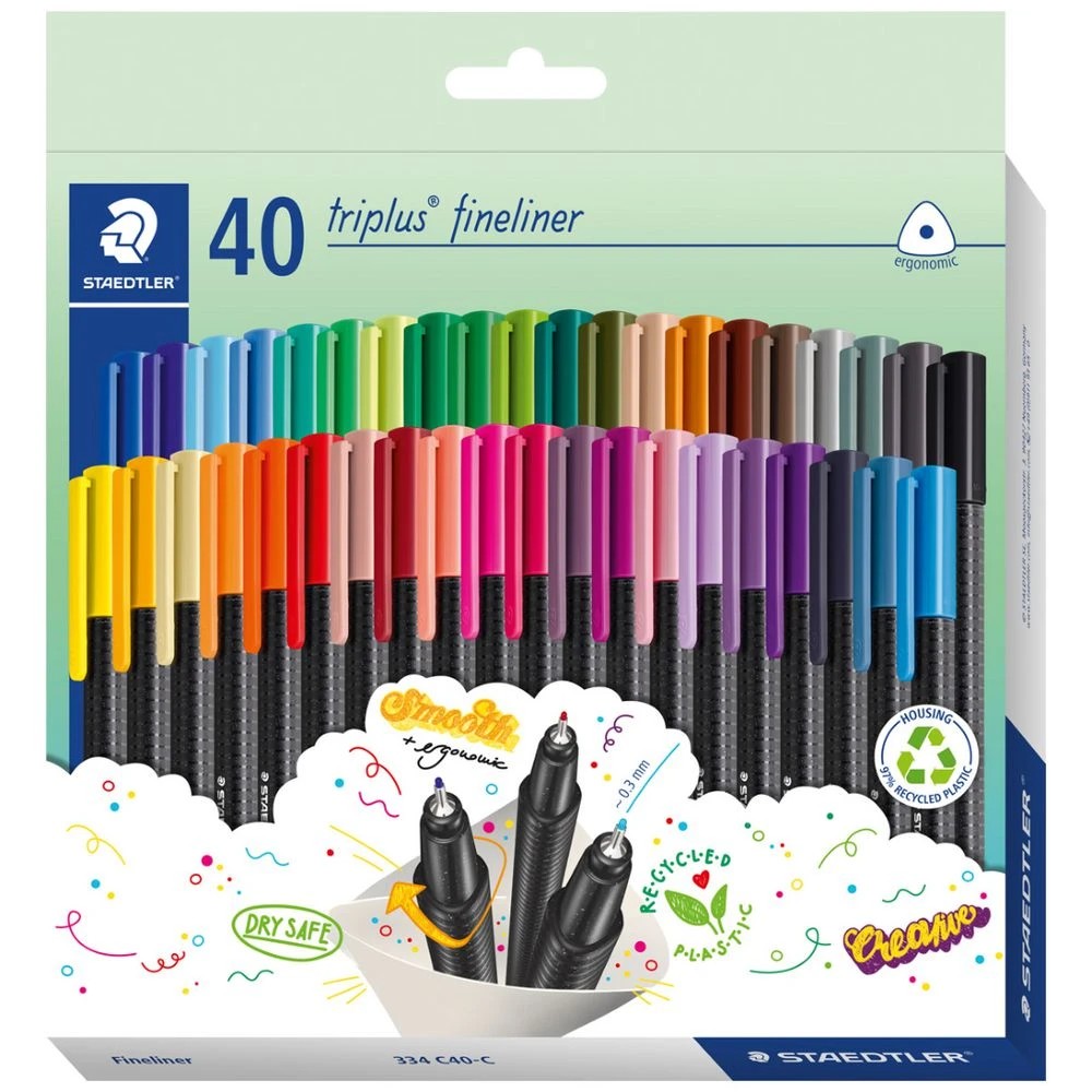 1 Staedtler Triplus Fineliners Assorted 40 Pack, 1 of 6