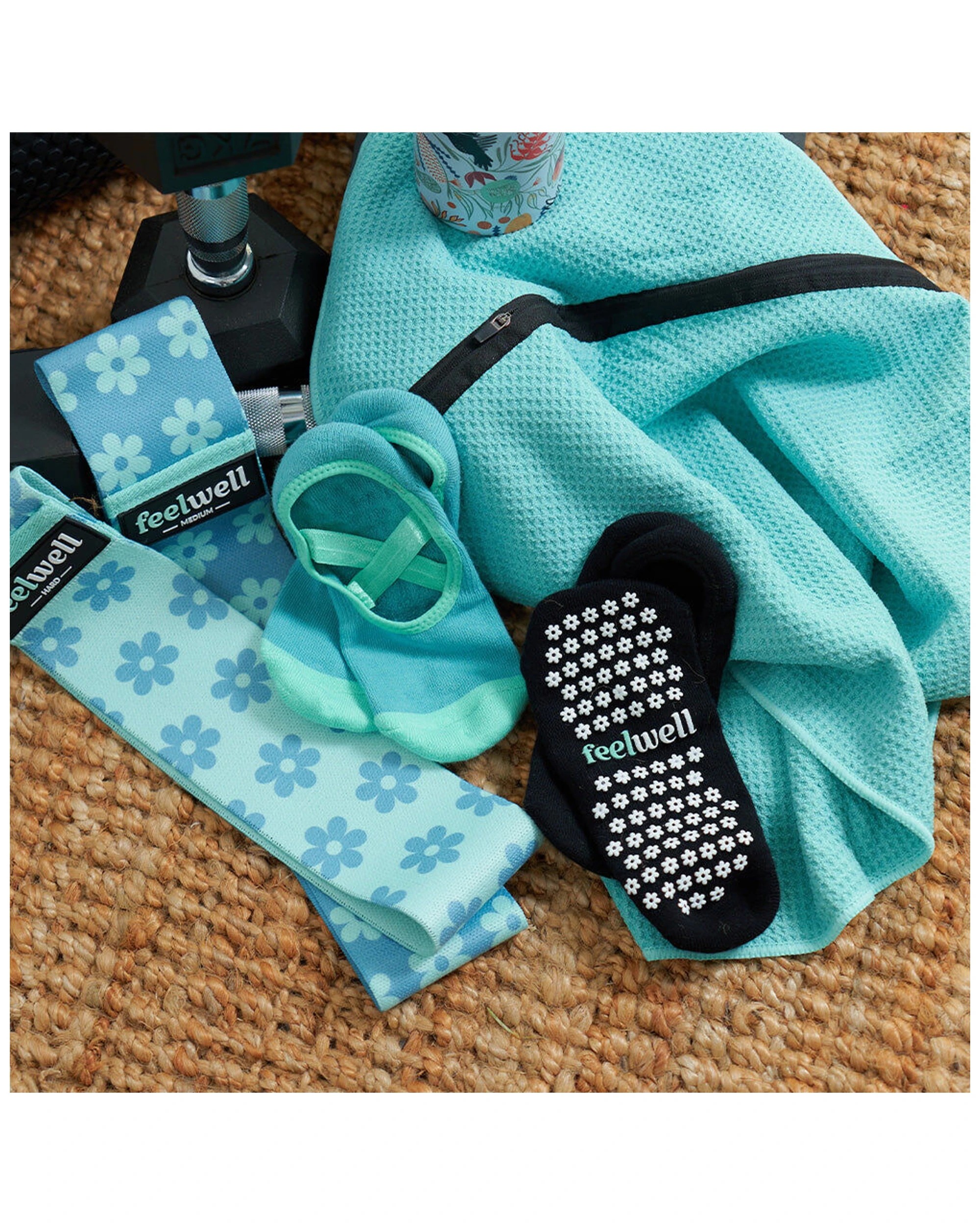 6 Annabel Trends Feel Well Resistance Bands 2 Pack Hard And Medium Polyester - Blue, 6 of 9