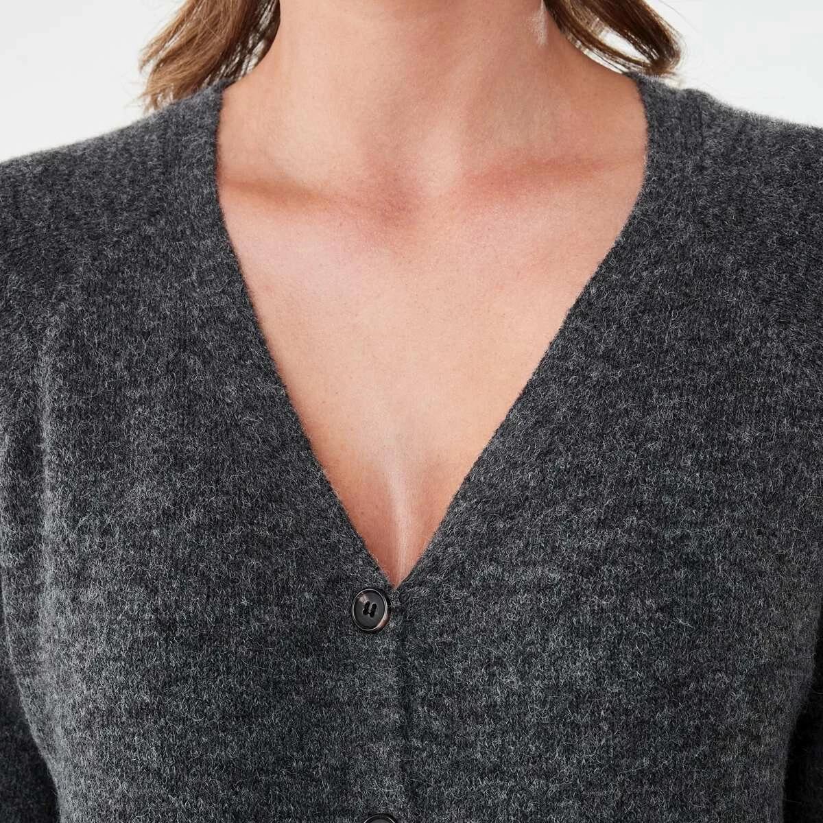 5 Long Sleeve Cardigan Knit Midi Dress Gry Chmrle, 5 of 6