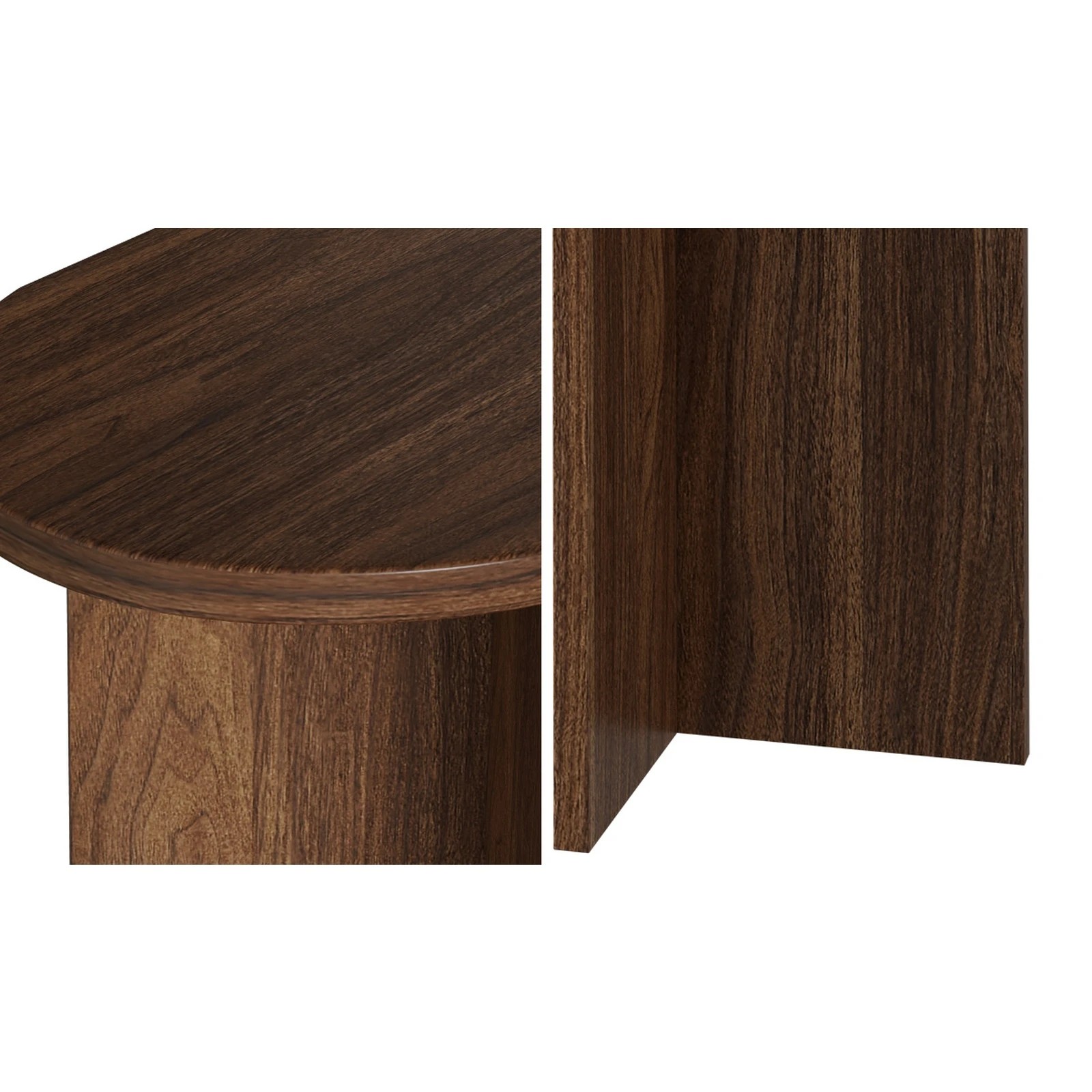 7 Oikiture Console Table Oval Entryway Storage Hallway Sofa Side Desk - Brown, 7 of 8