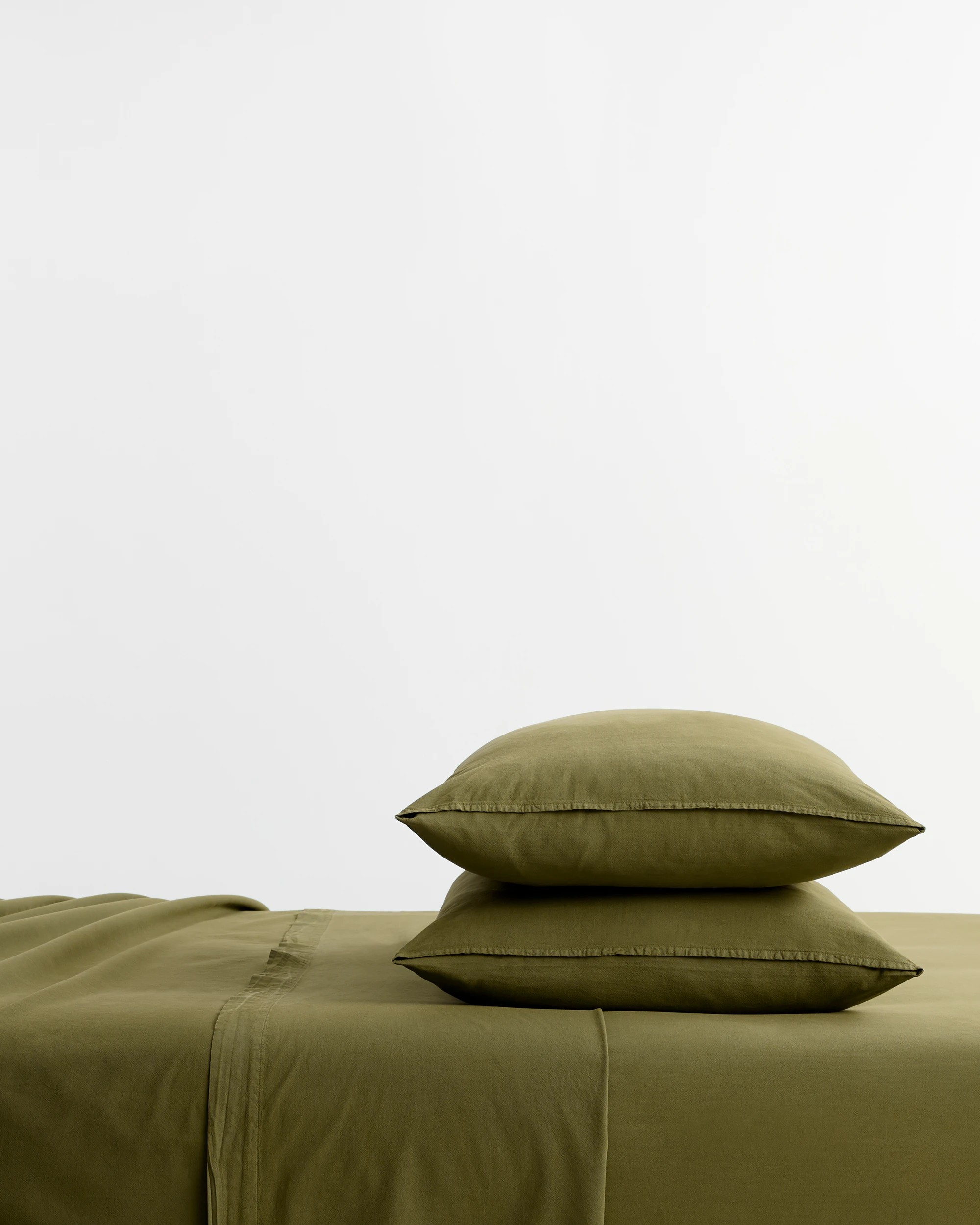 1 Arlo Cotton Stonewash Sheet Set - King Bed - Green, 1 of 3
