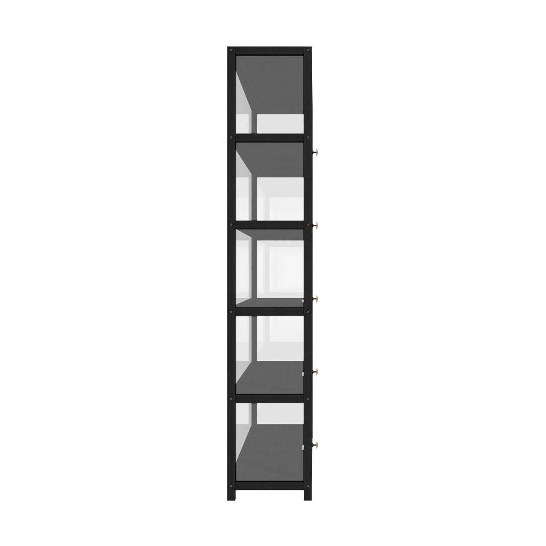 6 Oikiture Display Cabinet Storage 5-tier Shelves Clear Bookcase Stand Rack
 - Black, 6 of 9