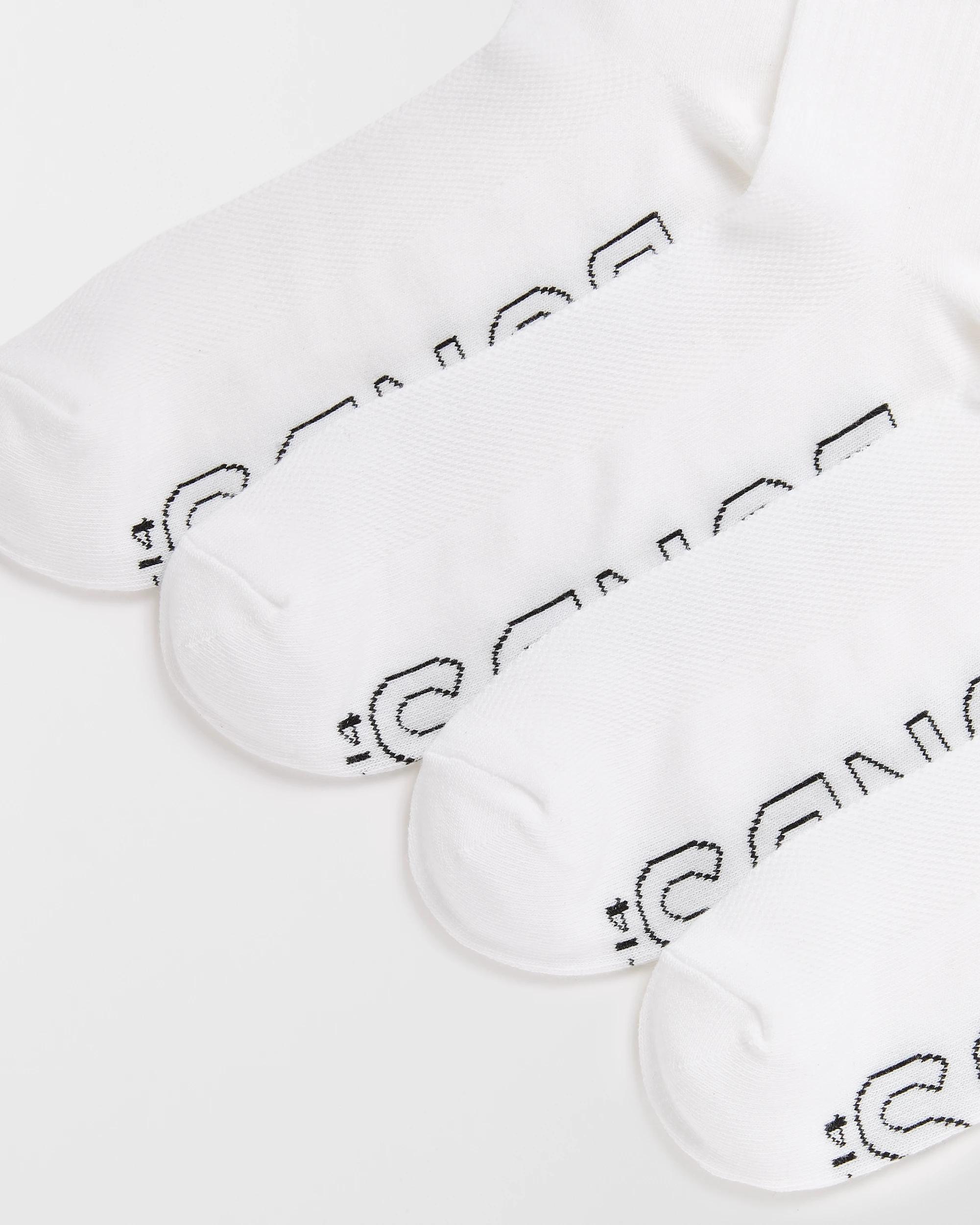 2 Mens Logo Lightweight Quarter Crew 4 Pack - Bonds WHITE, 2 of 2