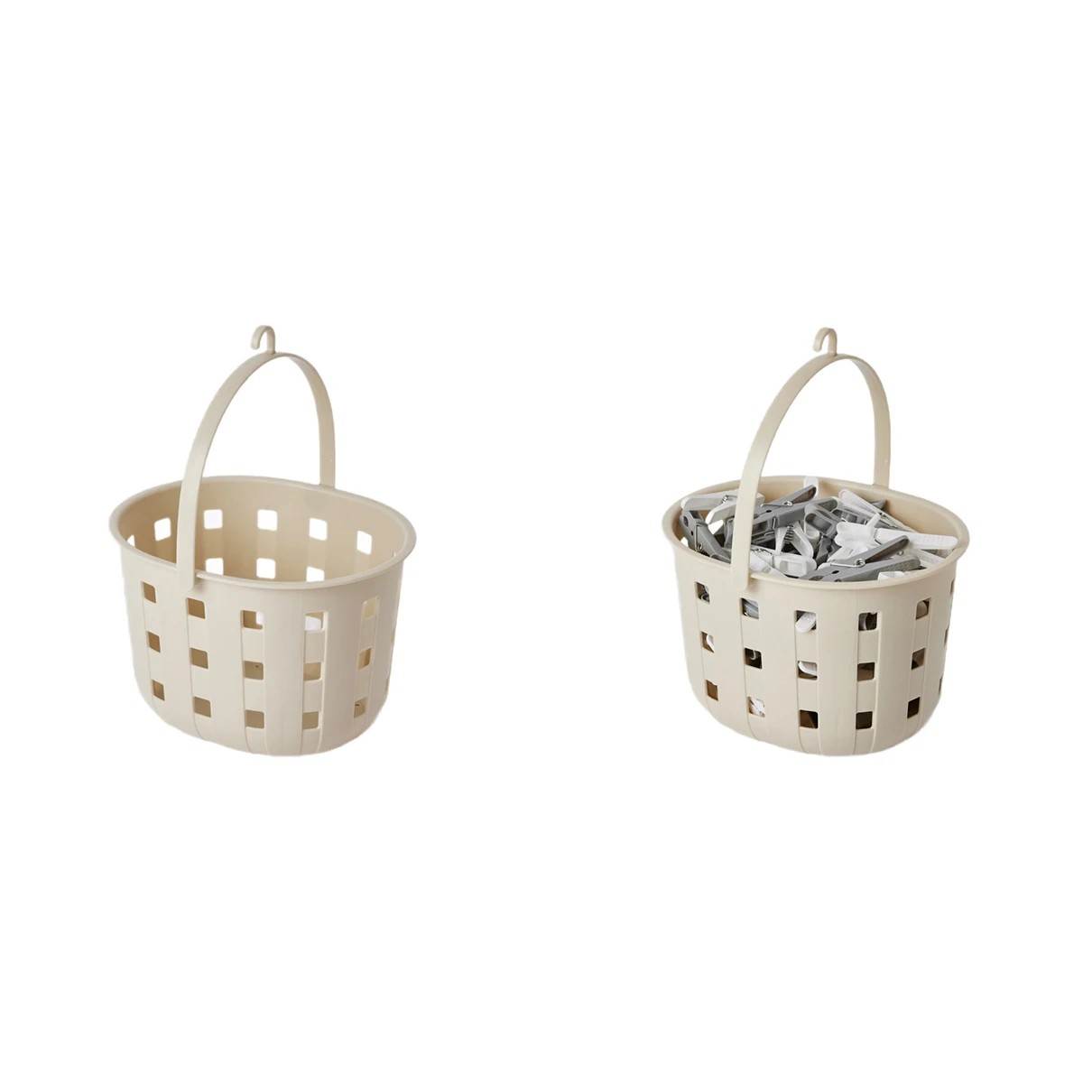 2 Trellis Peg Basket - Beige, 2 of 6