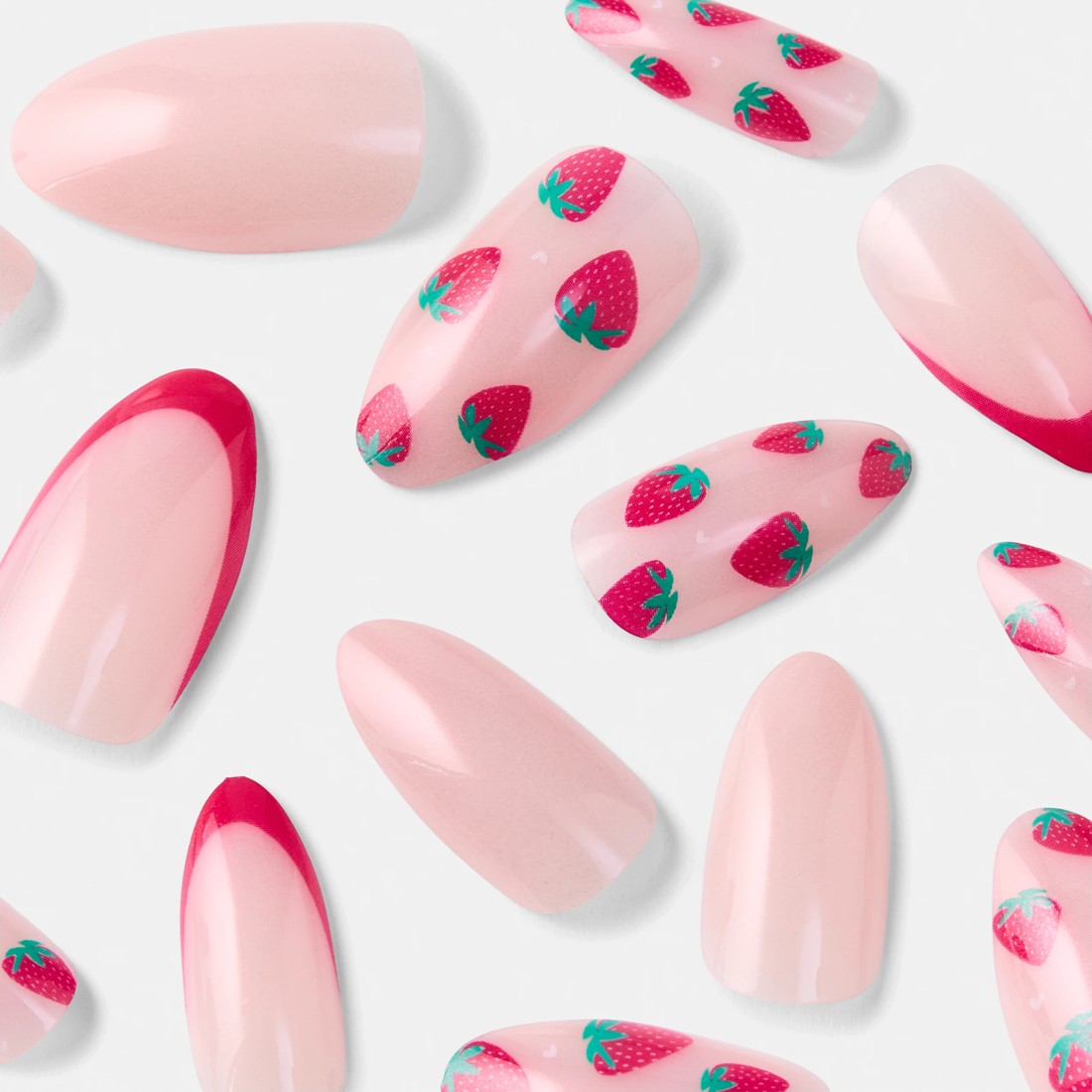 4 OXX Cosmetics 24 Pack Artificial Nails with Adhesive - Stiletto Shape, Strawberry Glaze, 4 of 5