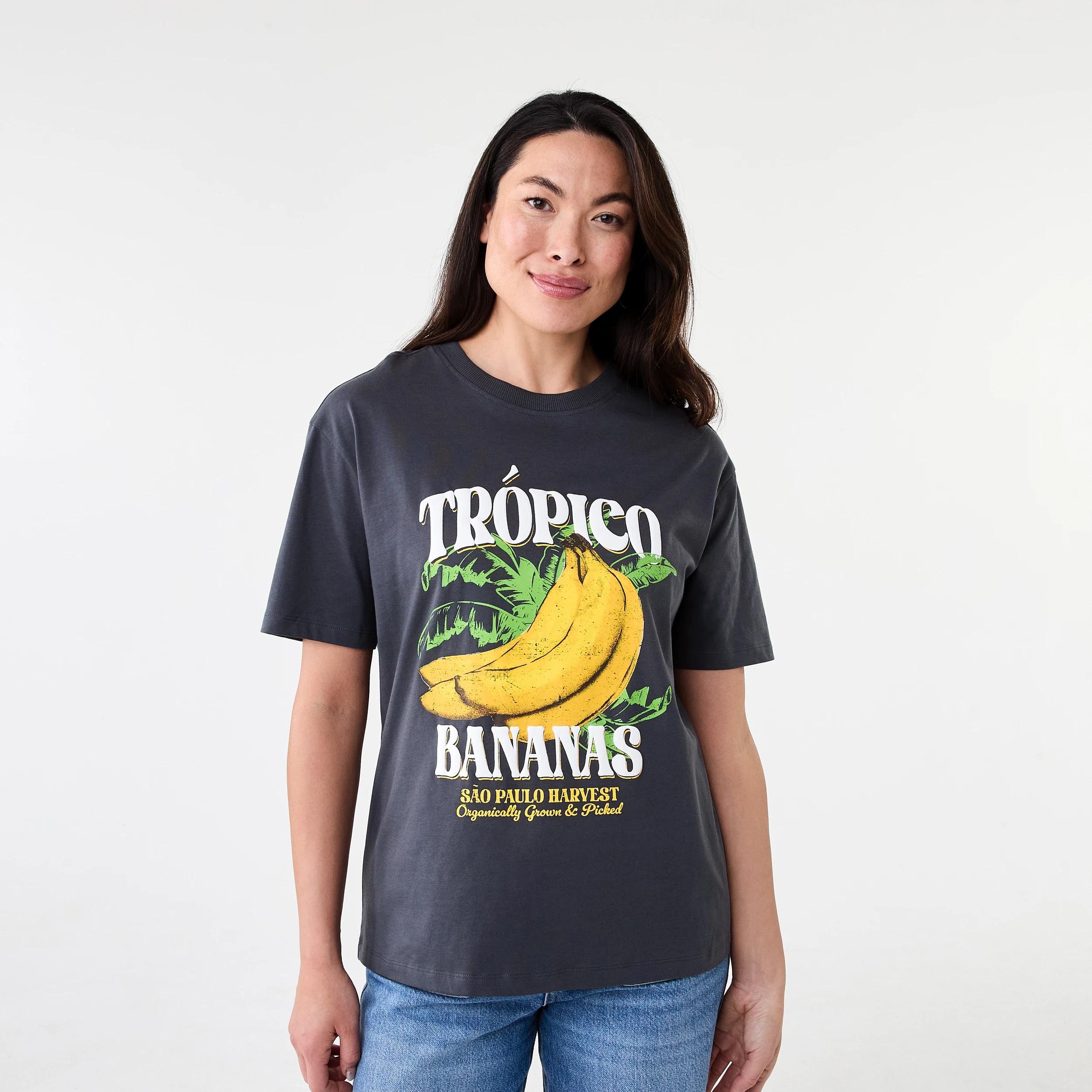 1 Short Sleeve Oversized Boyfriend T-shirt Bananas, 1 of 5