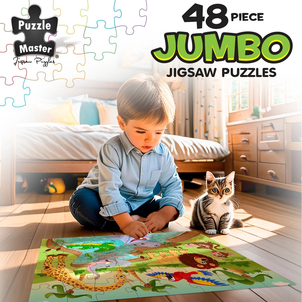 5 Puzzle Master 48 Piece Jumbo Floor Puzzle Safari Splash, 5 of 5