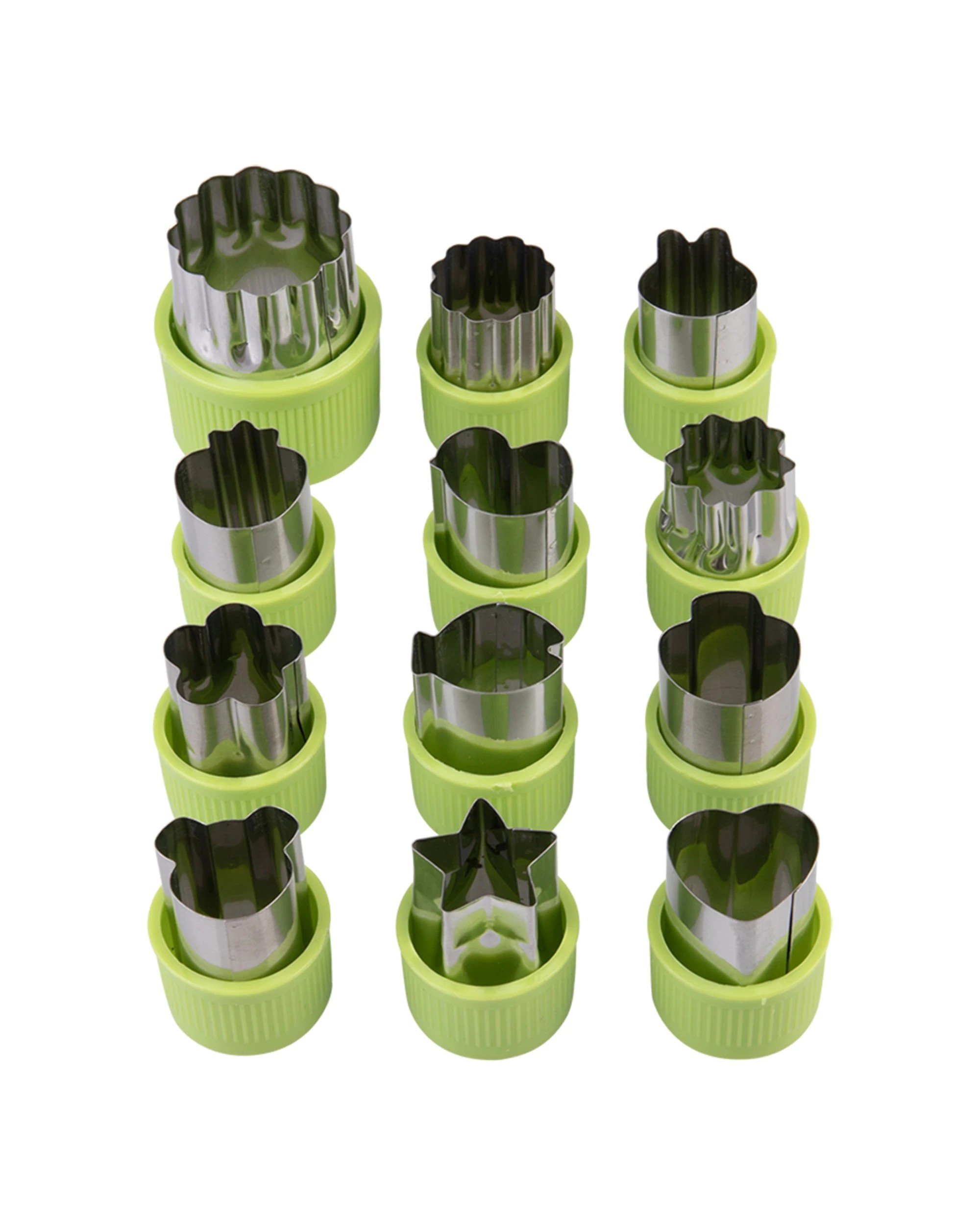 2 Appetito 12pc Fruit And Vegetable Cutters Set Shapes For Kitchen Tools - Green, 2 of 5