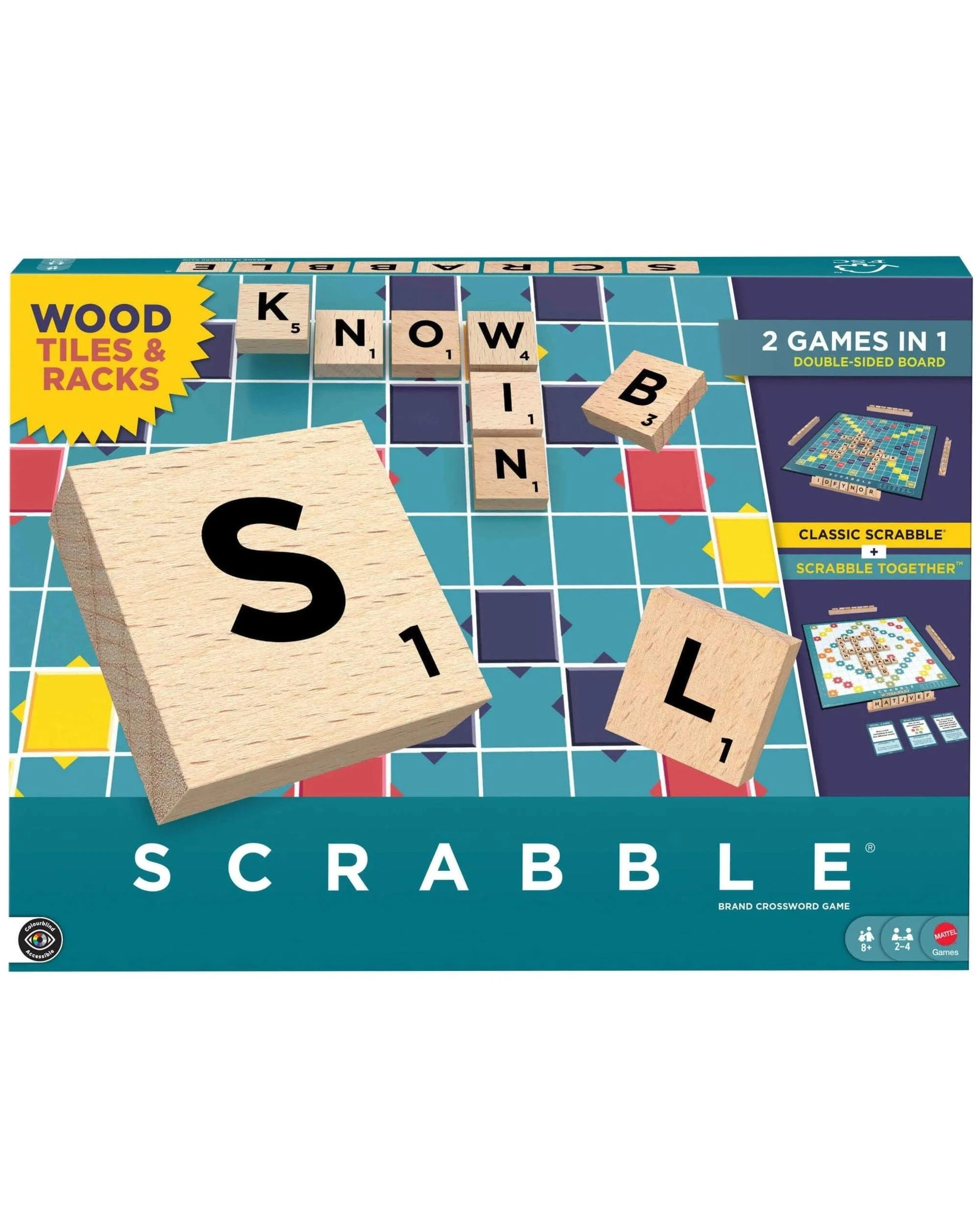 1 Scrabble With Wooden Tiles Board Game, 1 of 5