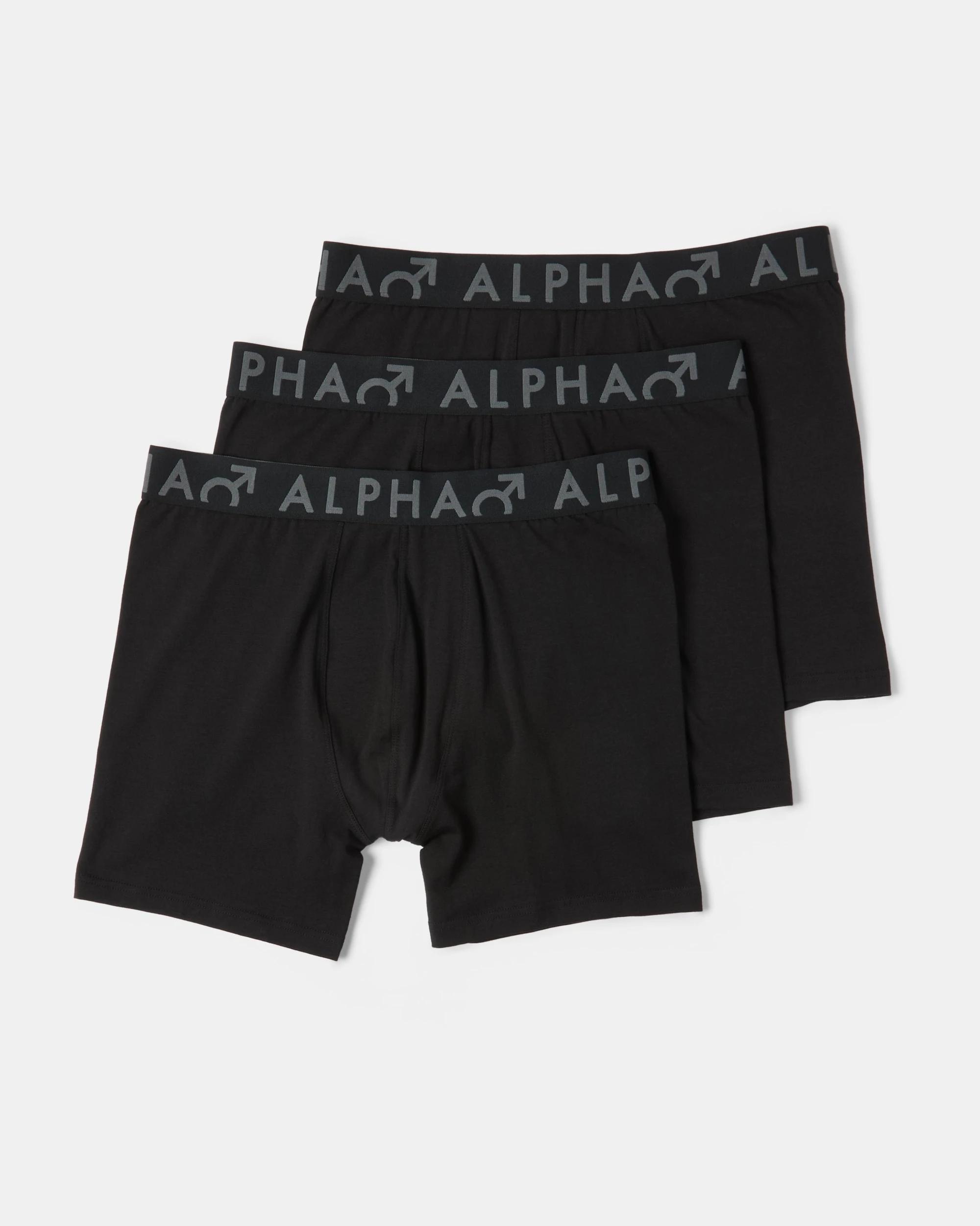1 3 Pack Mid Length Trunks All Black, 1 of 6