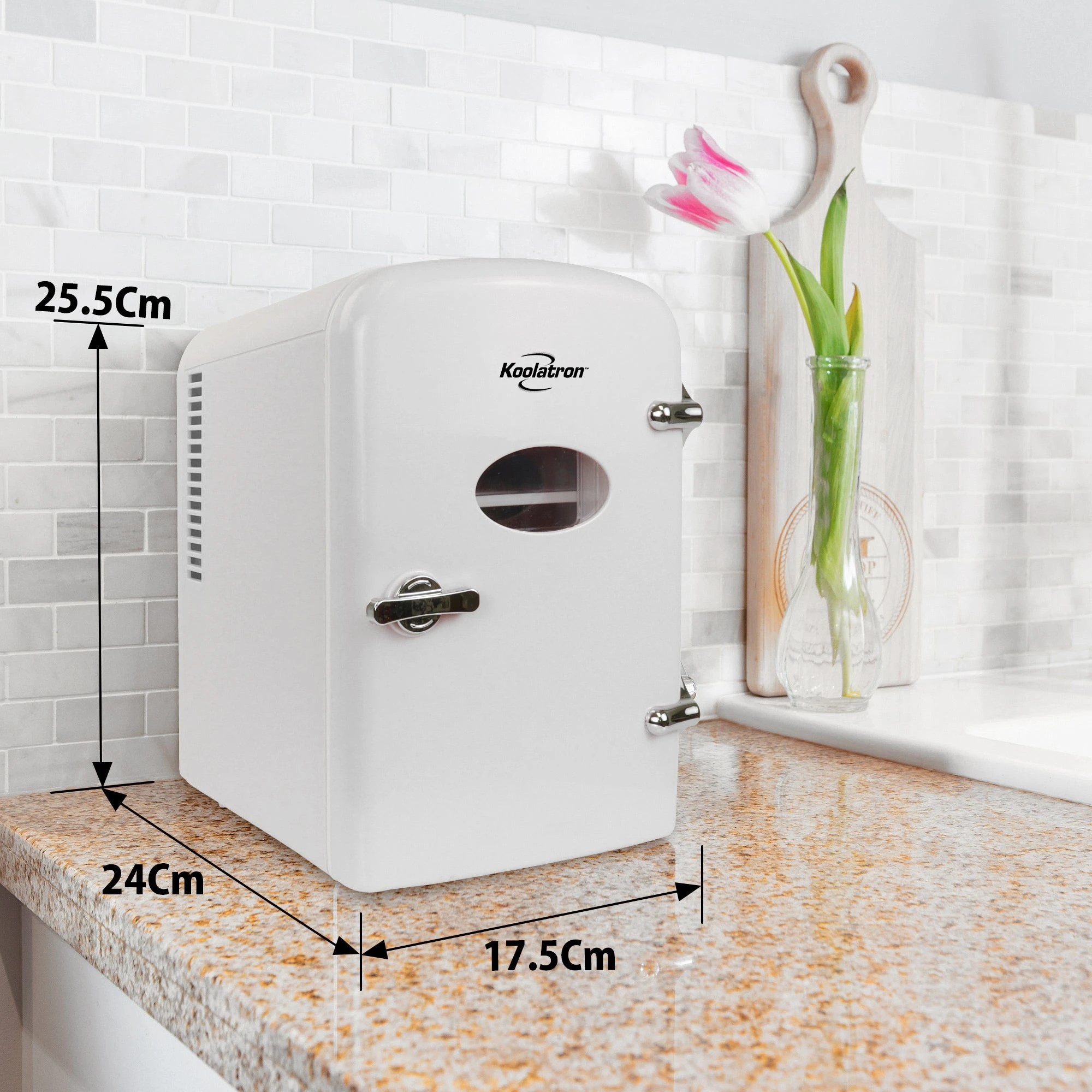 6 Koolatron 4L Retro Portable Mini Fridge - White, 6 of 7