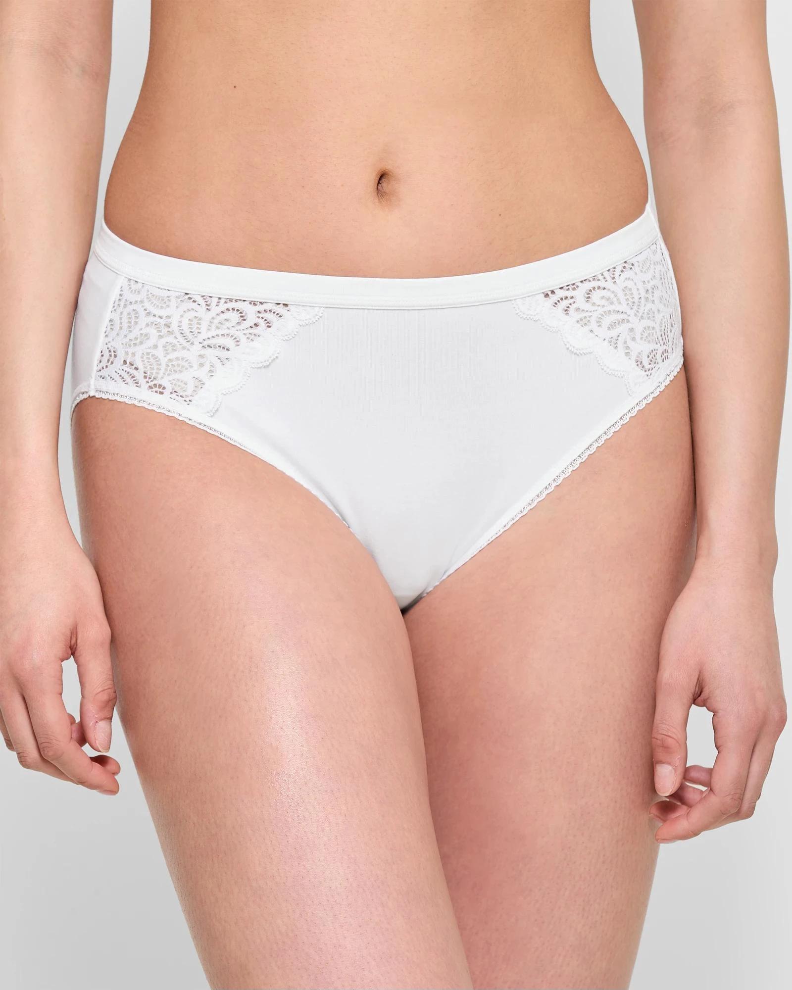 1 Target Woman Australian Cotton and Lace High Cut Briefs WHITE, 1 of 2