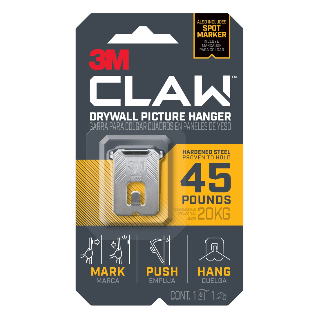 1 3m Claw Drywall Picture Hanger, 1 of 5