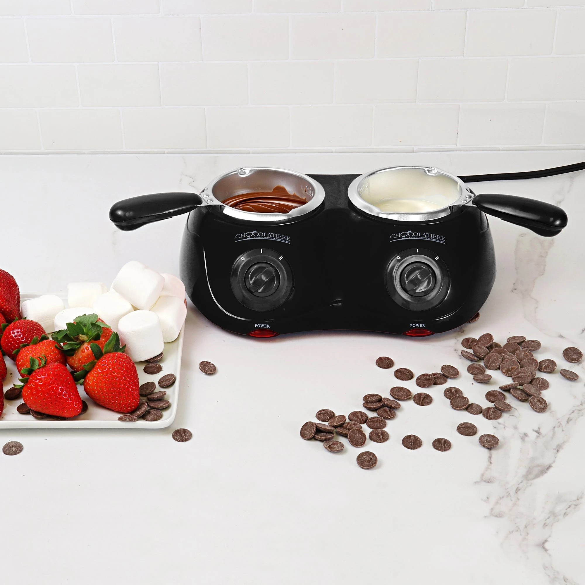 2 Total Chef Deluxe Chocolatiere Dual Chocolate Melter - Black, 2 of 6