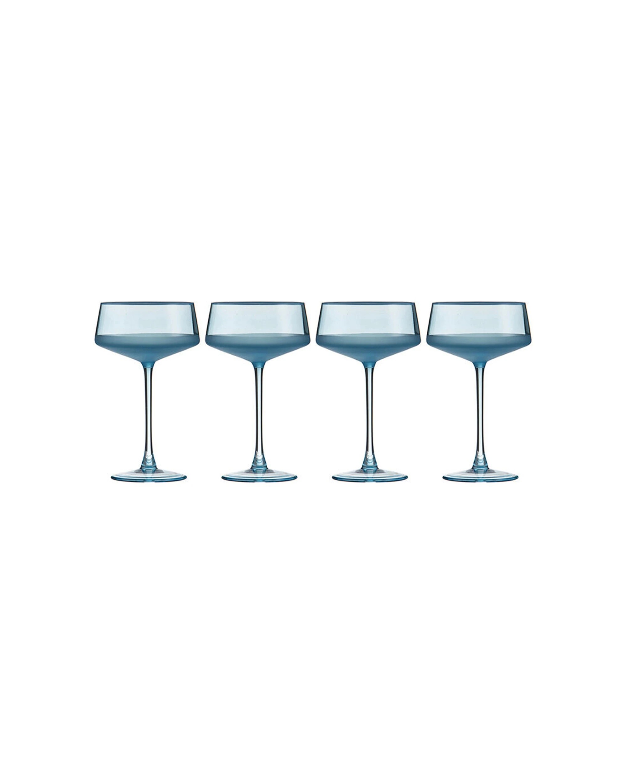 1 Ladelle 4pc Panama Cocktail Coupe Serving Glass Drinkware Barware Ocean - Blue, 1 of 2