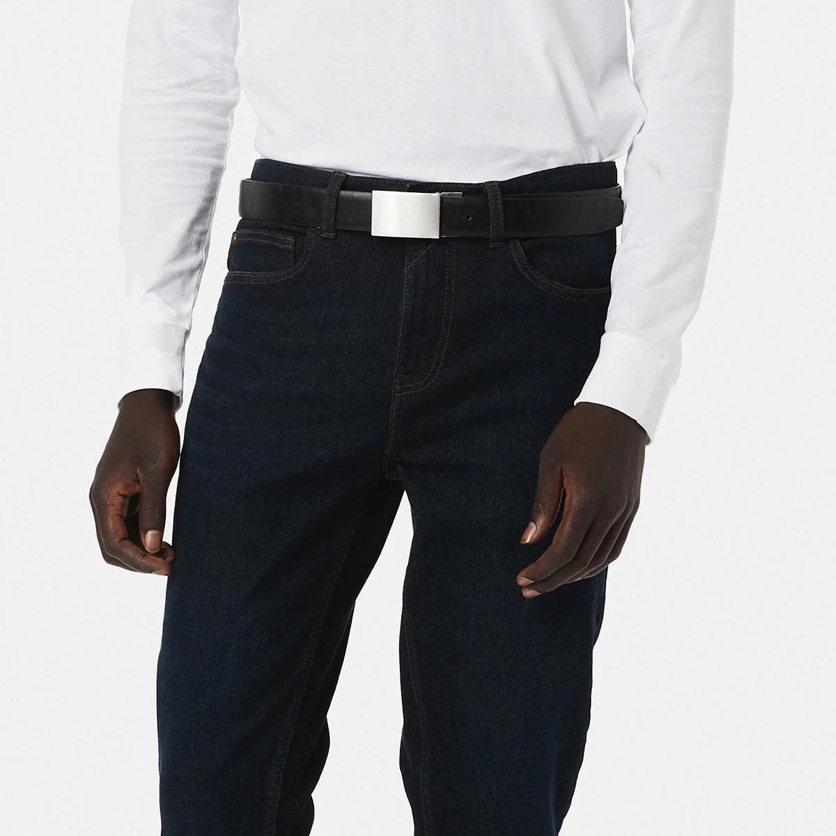 5 Reversible Plate Buckle Belt Black Tan, 5 of 7