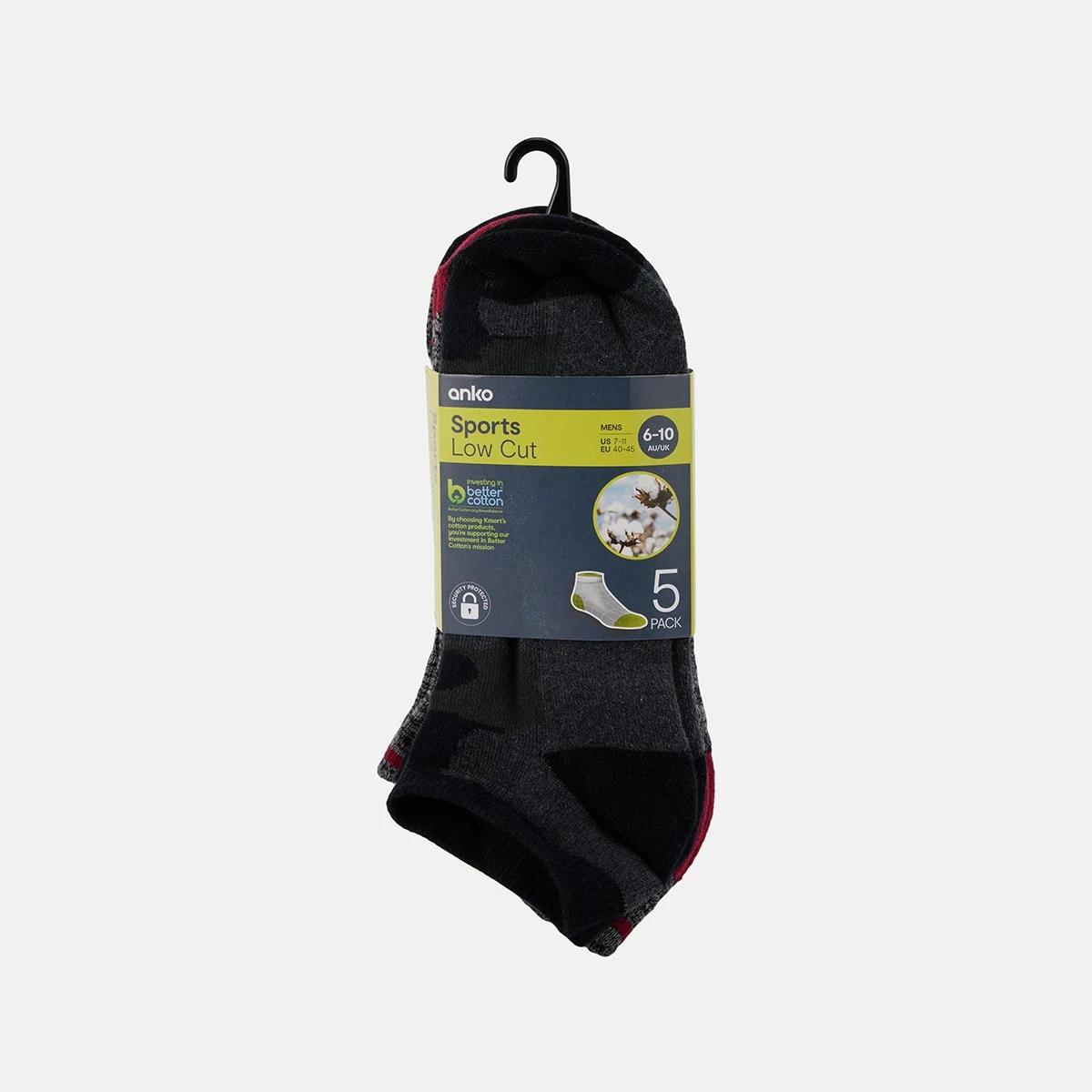 3 5 Pack Low Cut Sport Socks CAMO STRIPE SPACE CHAR, 3 of 3