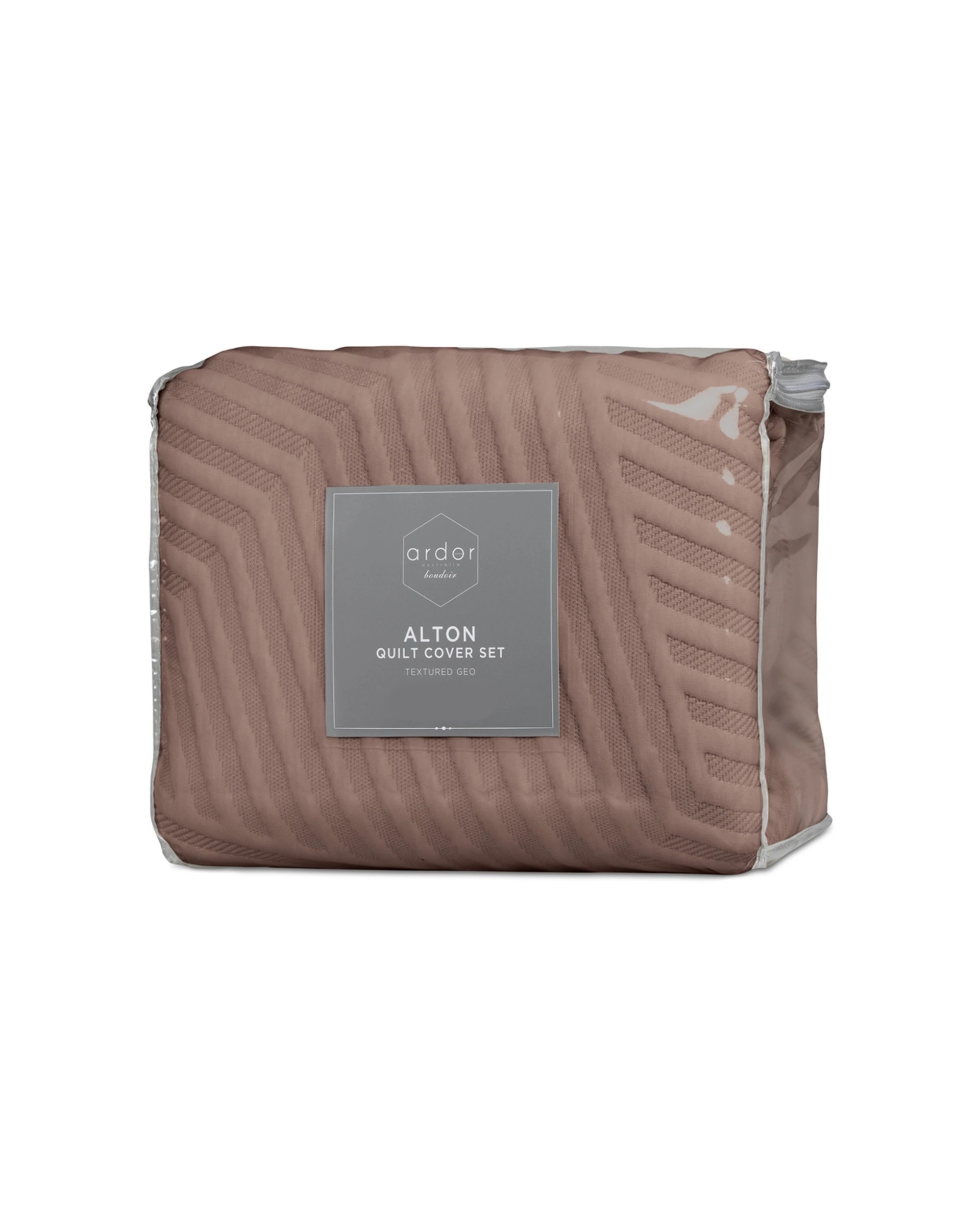 4 ARDOR Alton Quilt Cover Set Queen Polyester Geometric Pillowcases Reversible
 - Queen Bed, 4 of 4