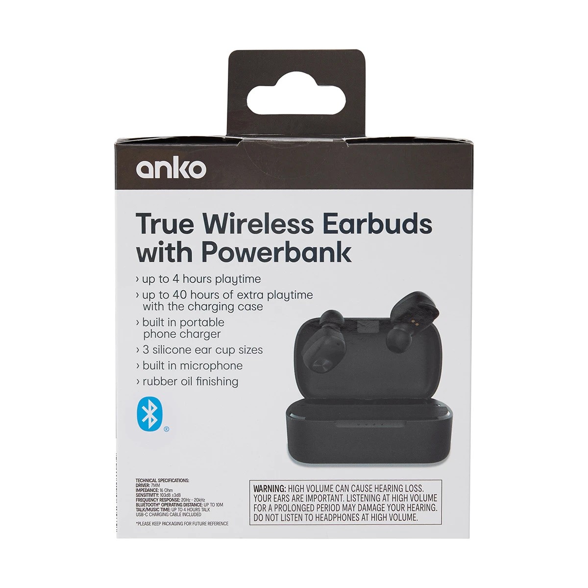 8 True Wireless Earbuds with Powerbank - Black, 8 of 8