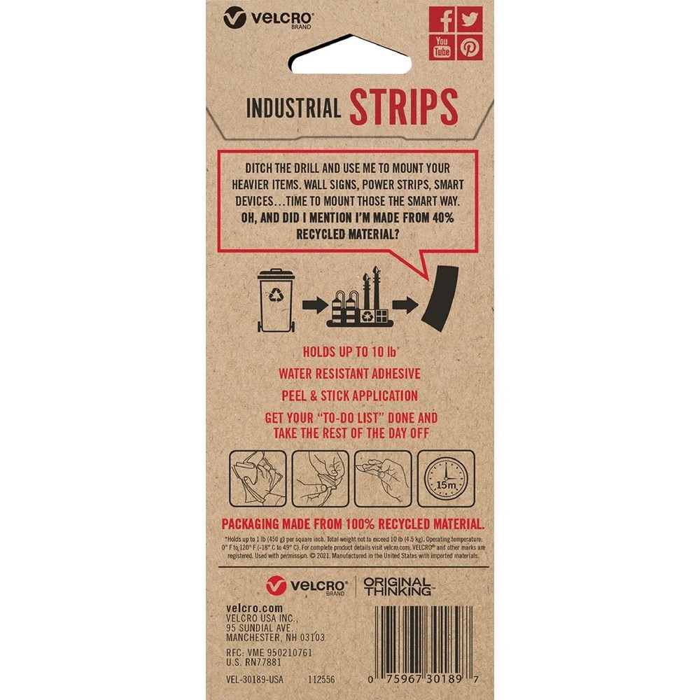 2 VELCRO 7.6 x 4.5cm Sticky Back Hook & Loop Fastener, 2 of 5