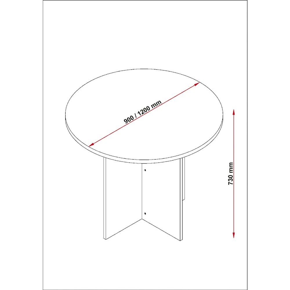 2 Toro 1200mm Round Meeting Table Maple Grey, 2 of 2