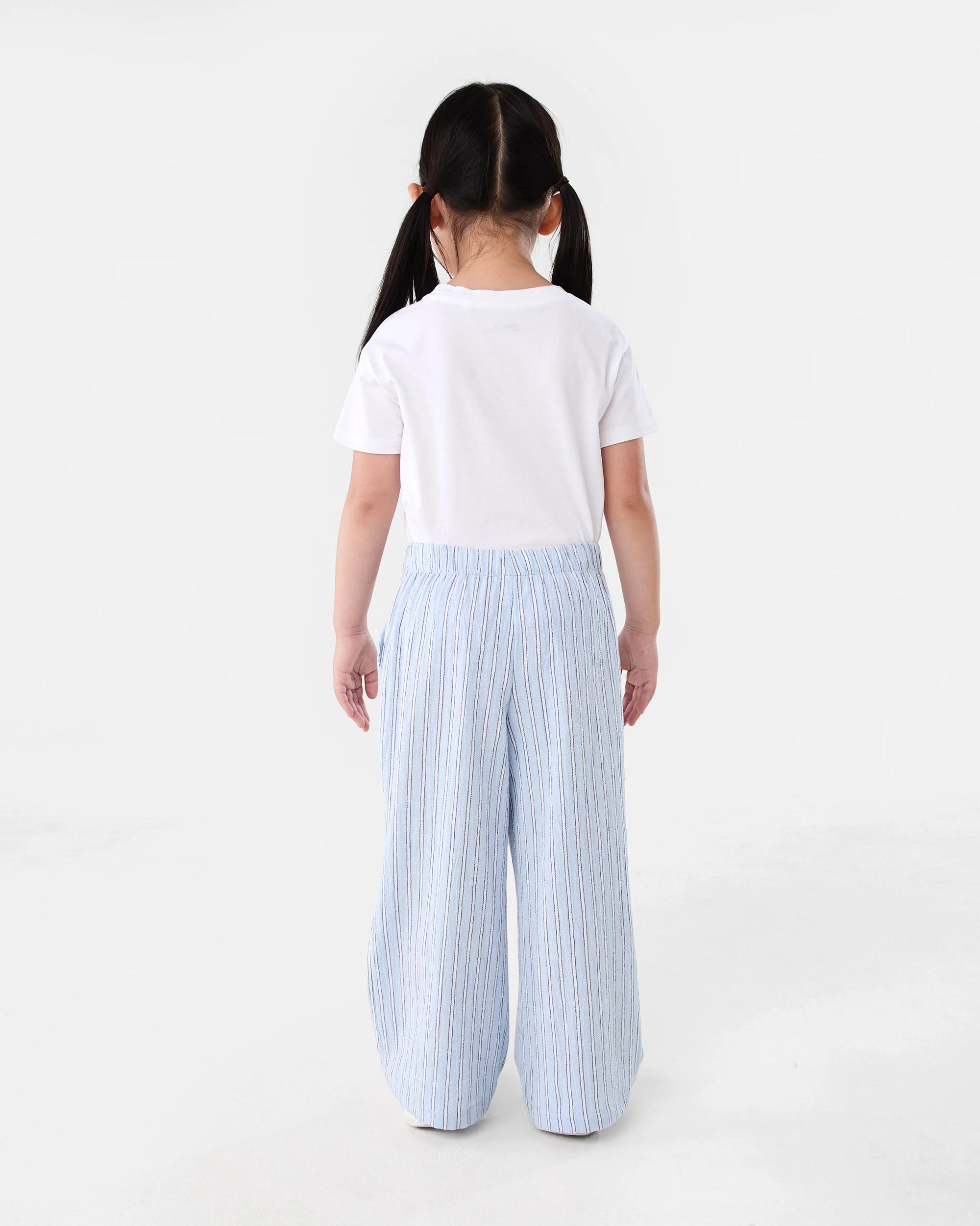 6 Woven Wide Leg Pants Blu Stripe, 6 of 6