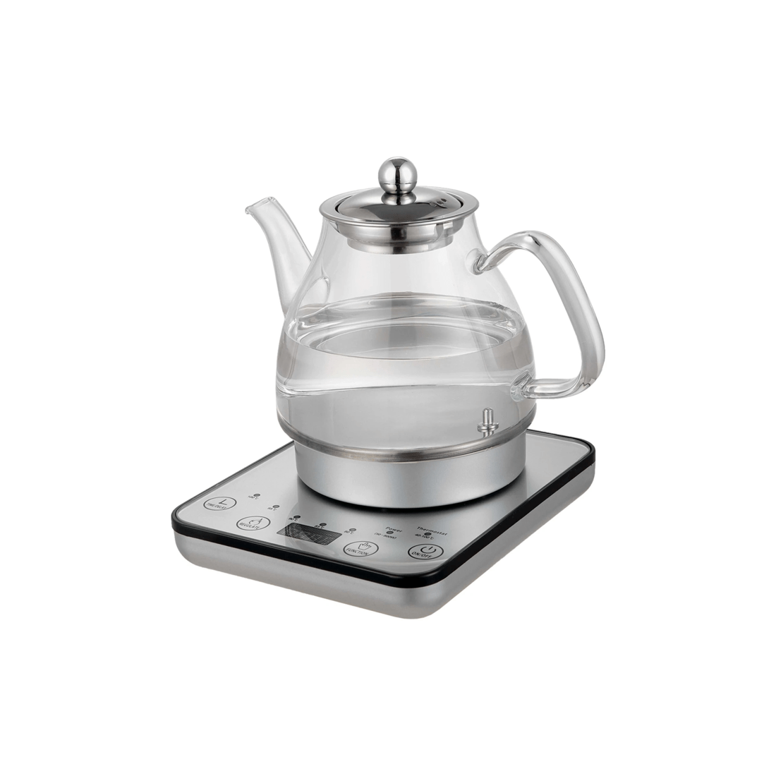 2 Healthy Choice Electric 800w 1.2l Digital Glass Kettle W/tea Infuser/keep Warm
 - Silver, 2 of 6