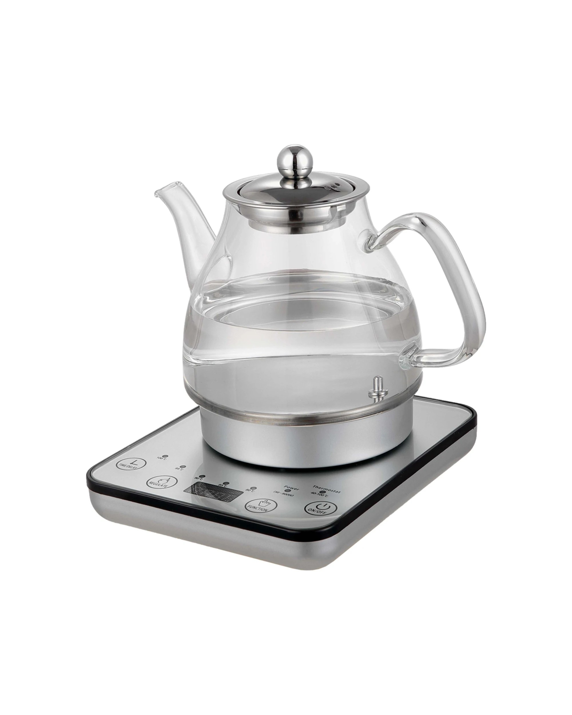 2 Healthy Choice Electric 800w 1.2l Digital Glass Kettle W/tea Infuser/keep Warm
 - Silver, 2 of 6