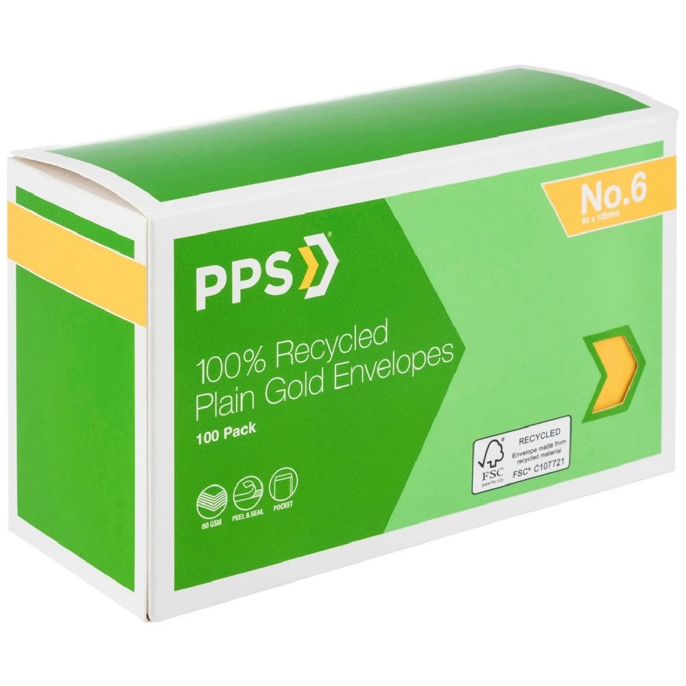 1 PPS Size 6 Gold Envelopes 500 Pack, 1 of 3