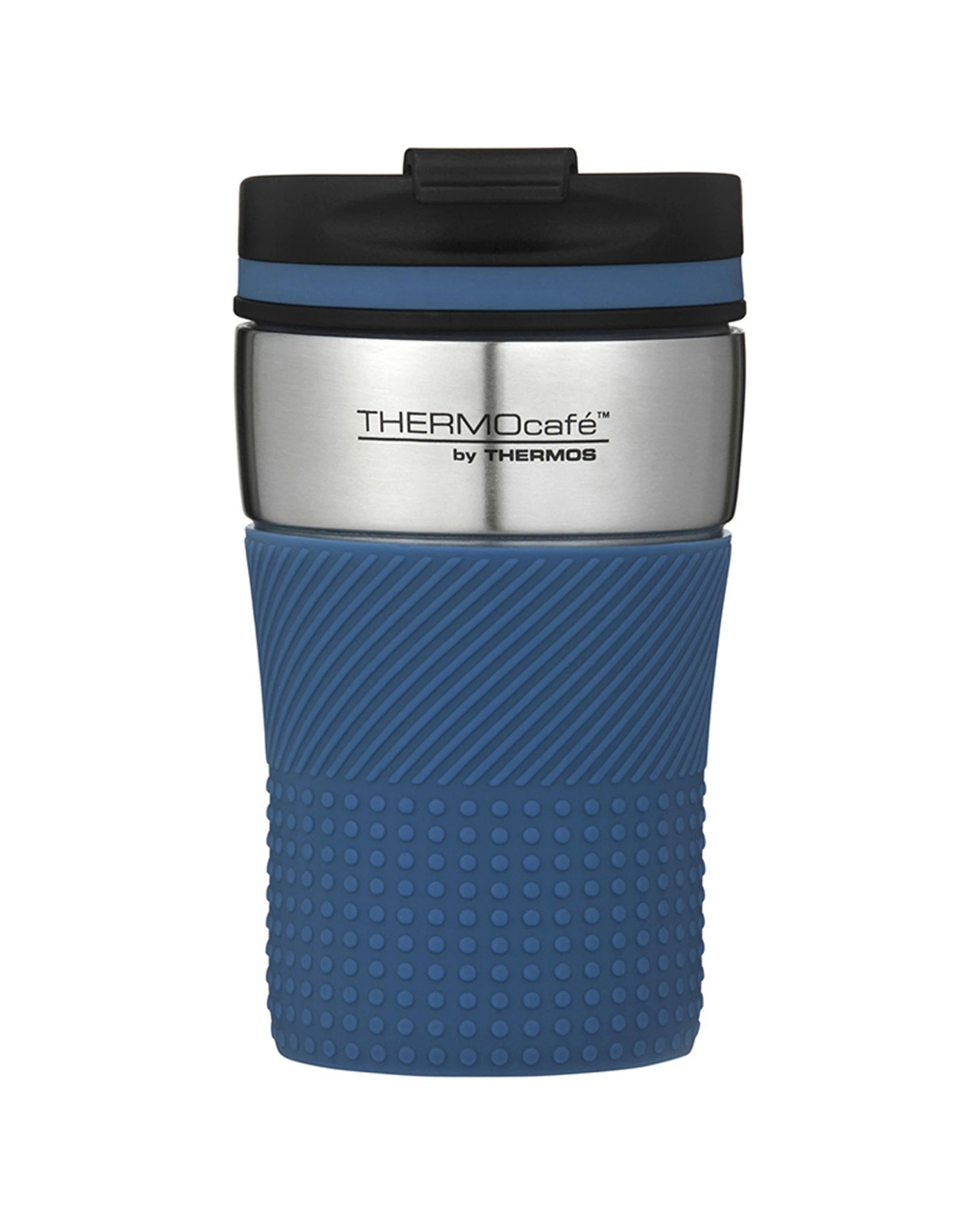 1 Thermocafe 200ml Vacuum Insulated Travel Cup With Spill-resistant Flip-top Lid - Blue, 1 of 3