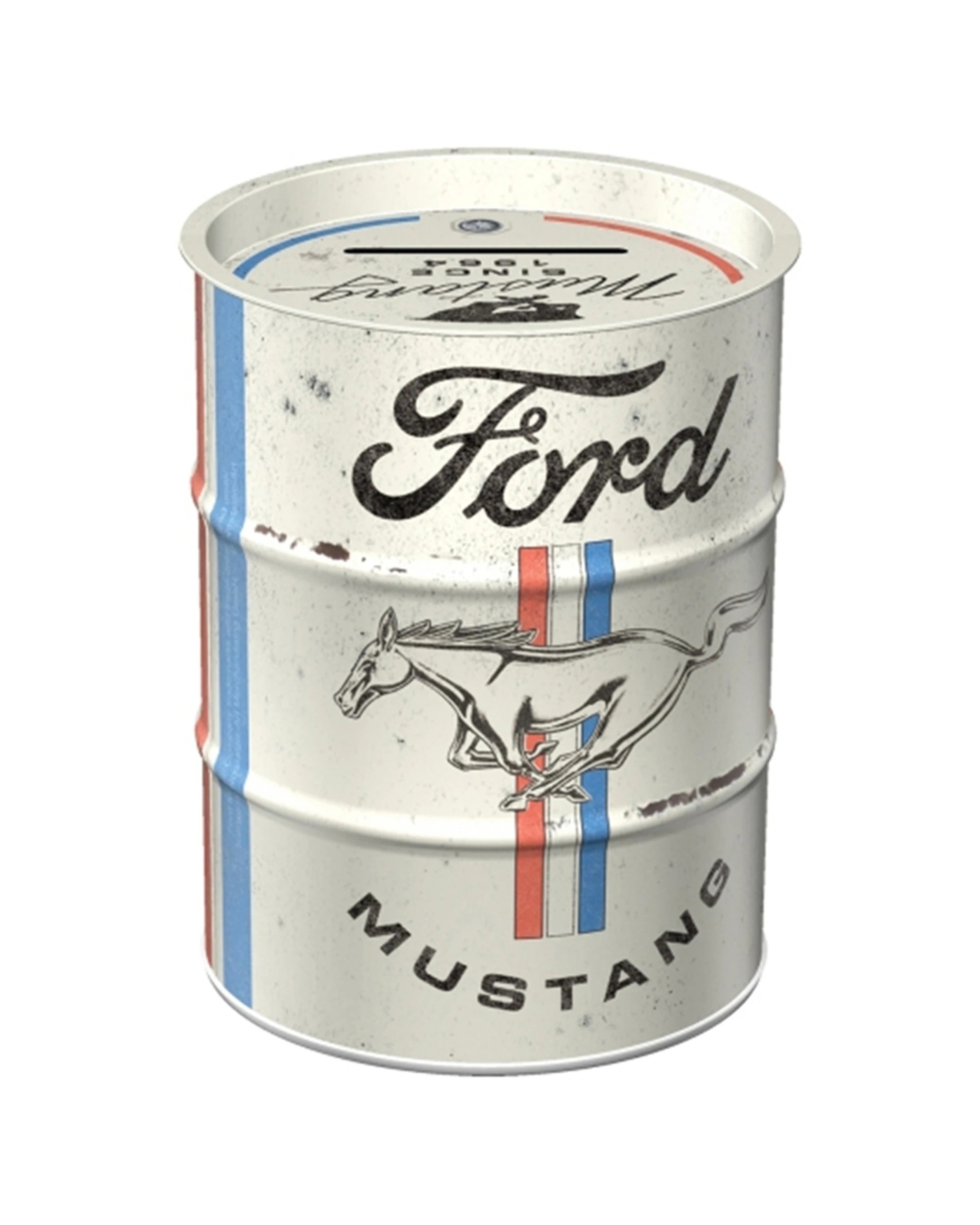 1 Nostalgic-Art Storage Money Box - Oil Barrel Ford Mustang - Multi, 1 of 3
