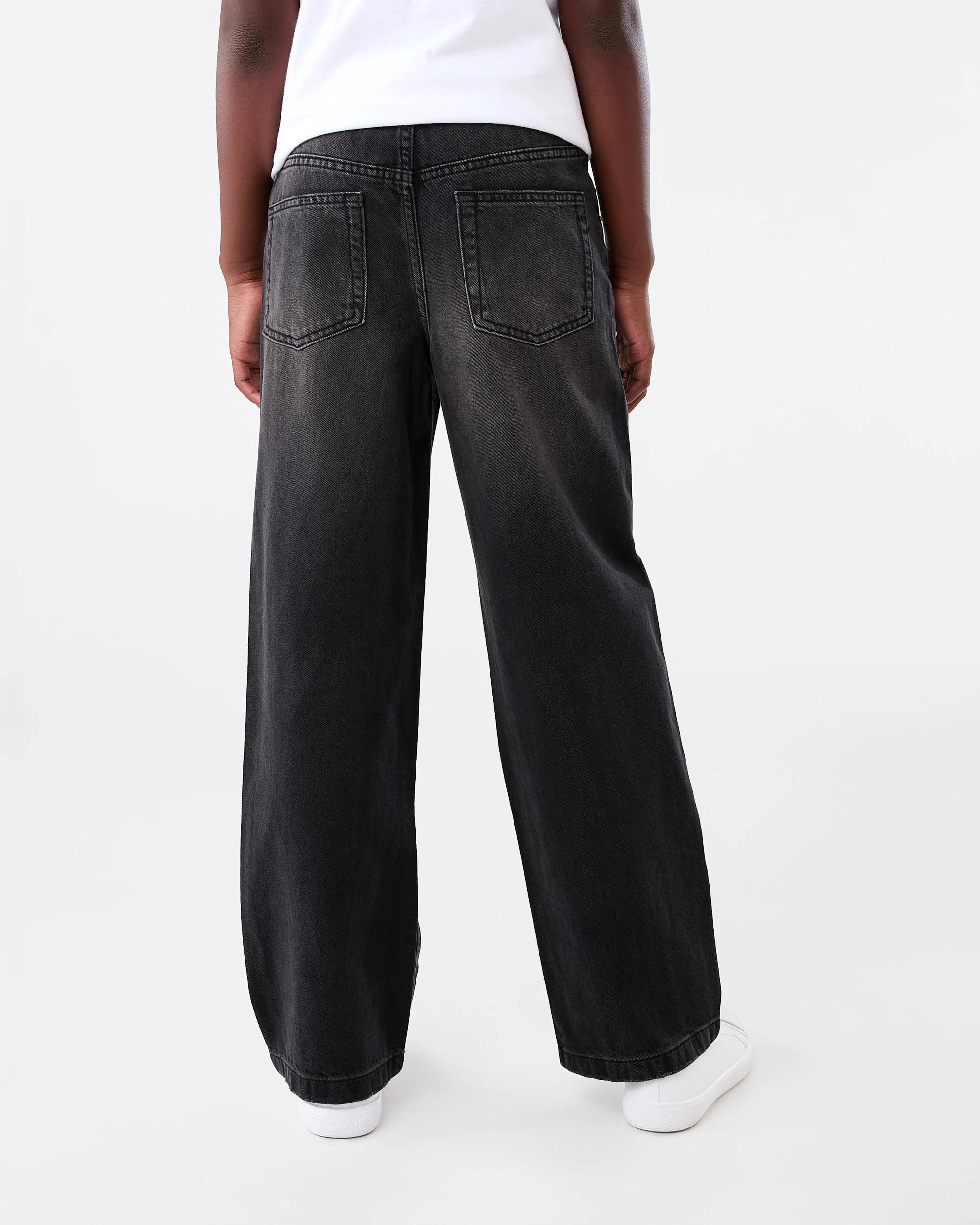 2 Stud Detail Wide Leg Jeans Blk Denim, 2 of 7