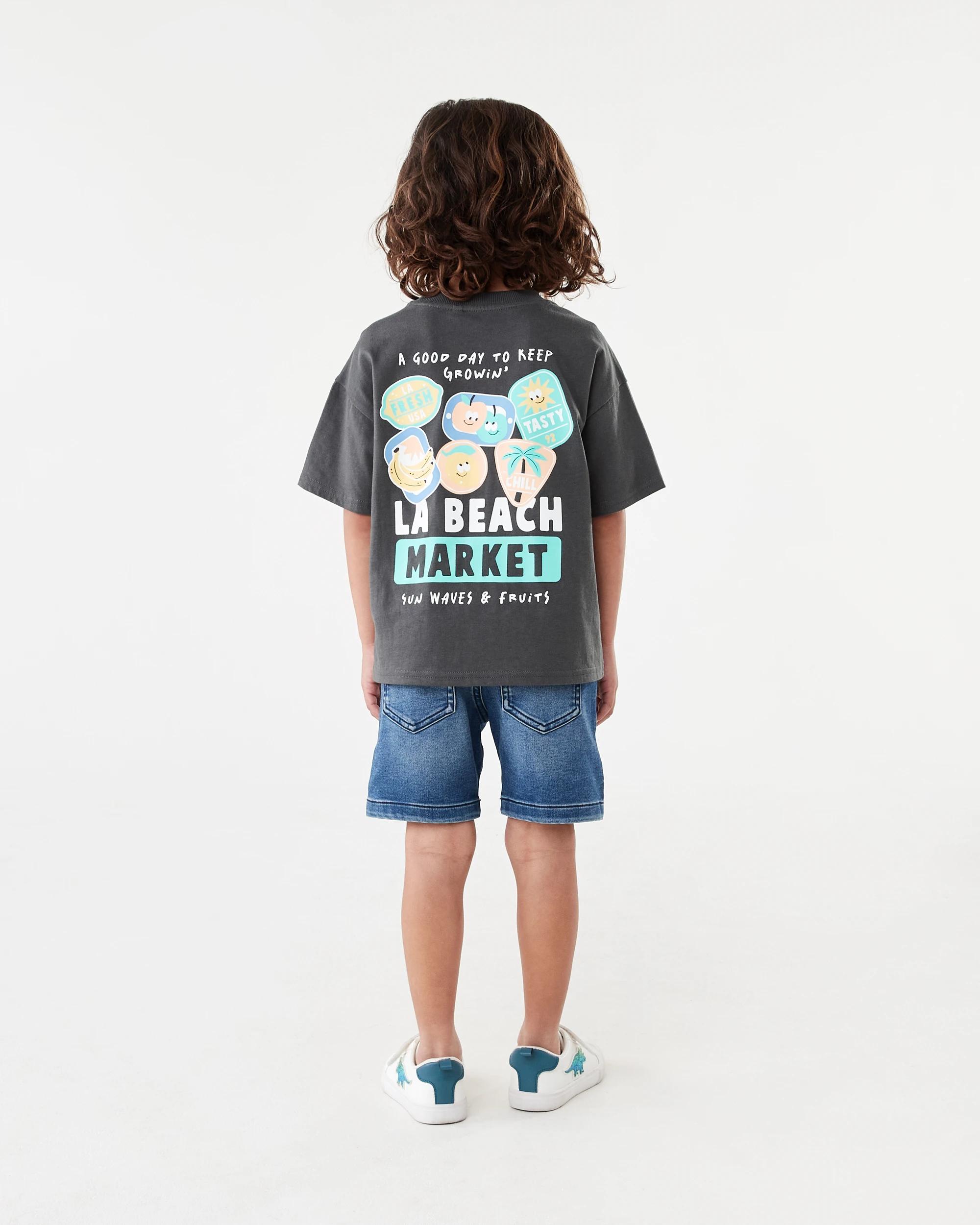 7 Short Sleeve Oversized Print T-shirt Gry Fruit, 7 of 7