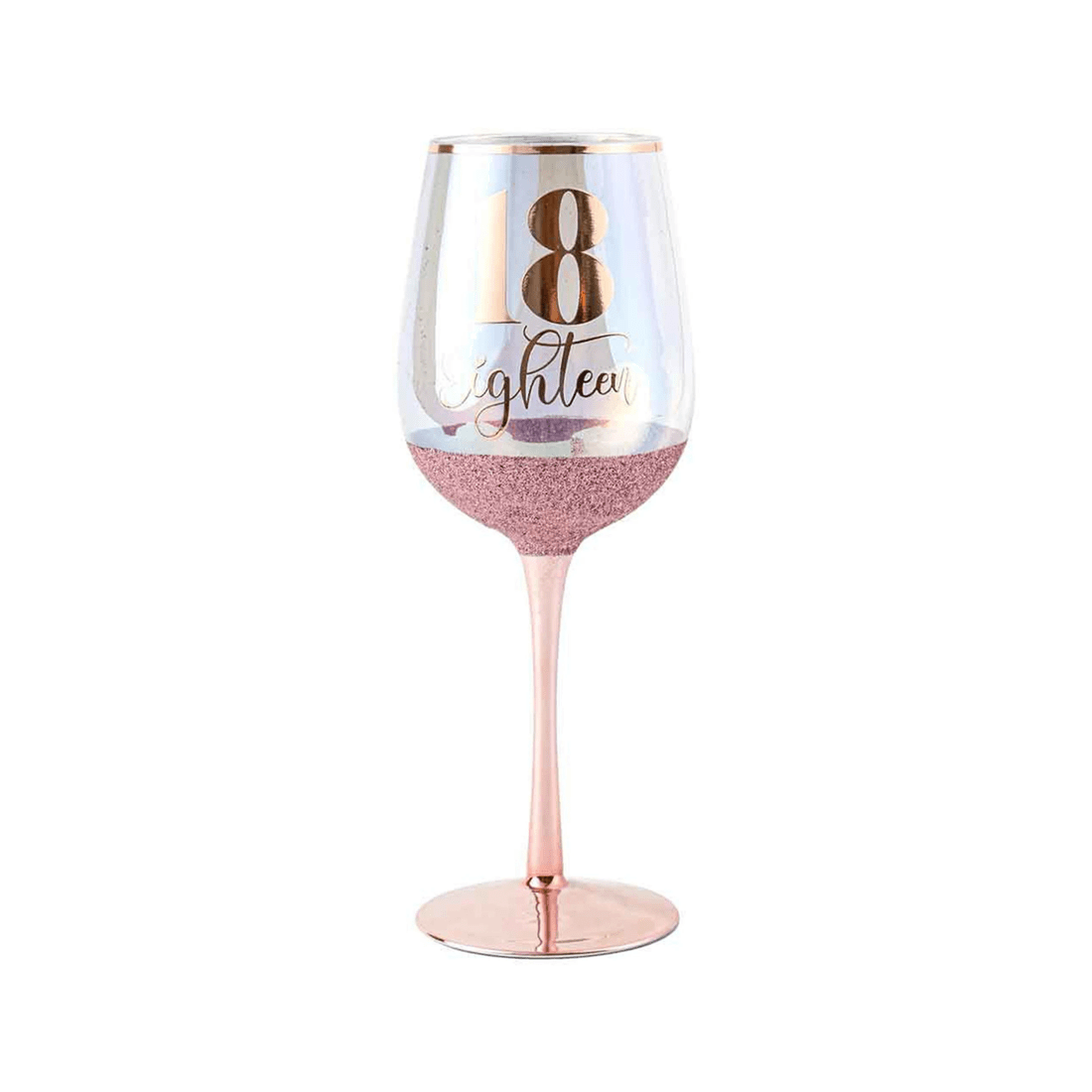 1 18th Pink Glitterati Wine Glass 430ml Drinking Cup Novelty Celebration Glass
 - Pink, 1 of 3