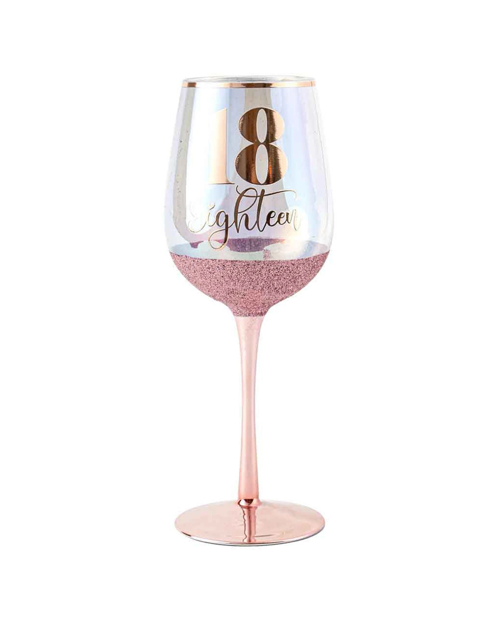 1 18th Pink Glitterati Wine Glass 430ml Drinking Cup Novelty Celebration Glass
 - Pink, 1 of 3