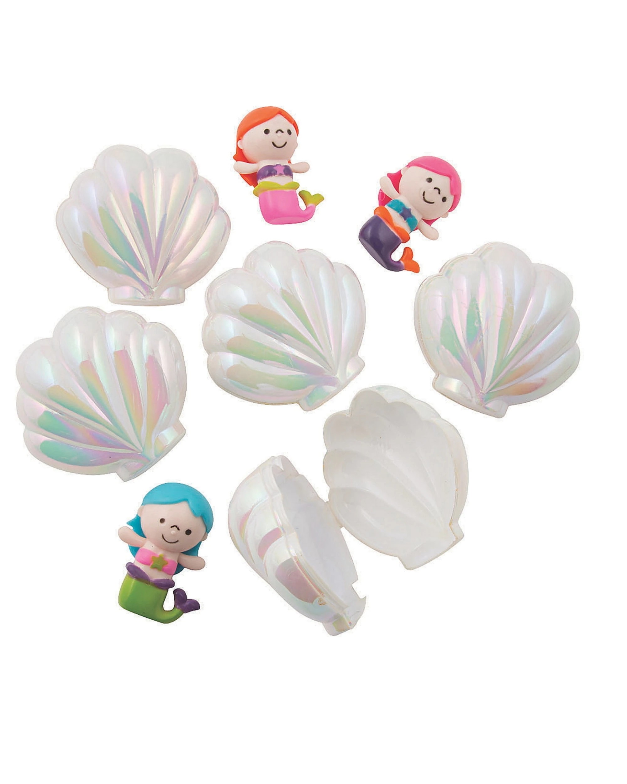 1 Partyrama Iridescent Shells with Mermaid Toys Pack of 12, 1 of 1