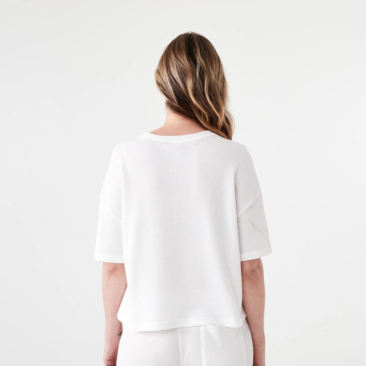 3 Waffle Boxy T-shirt WHISPER WHITE, 3 of 6