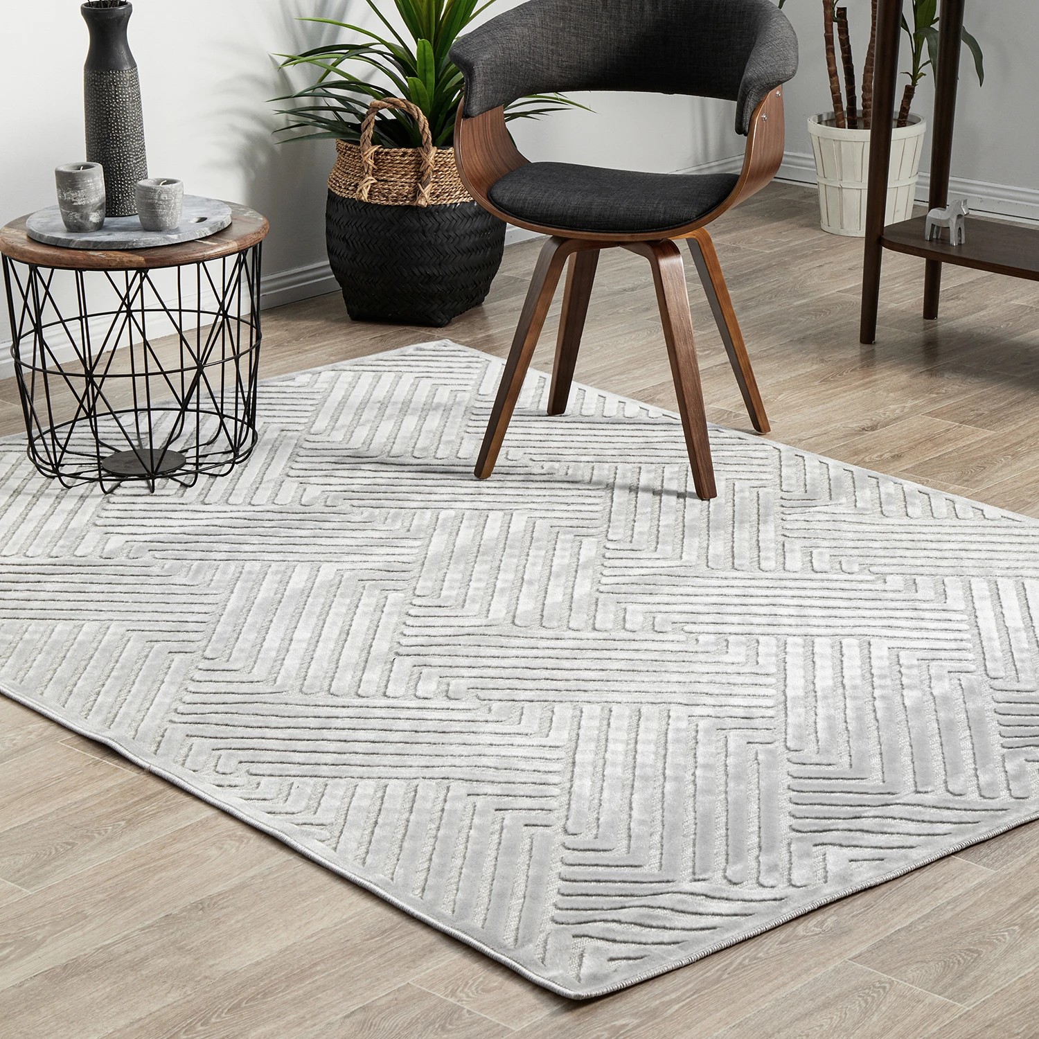 2 Common Ground Rugs Citadel Cindy 330x240cm - Extra Large Floor Rug - Silver, 2 of 7
