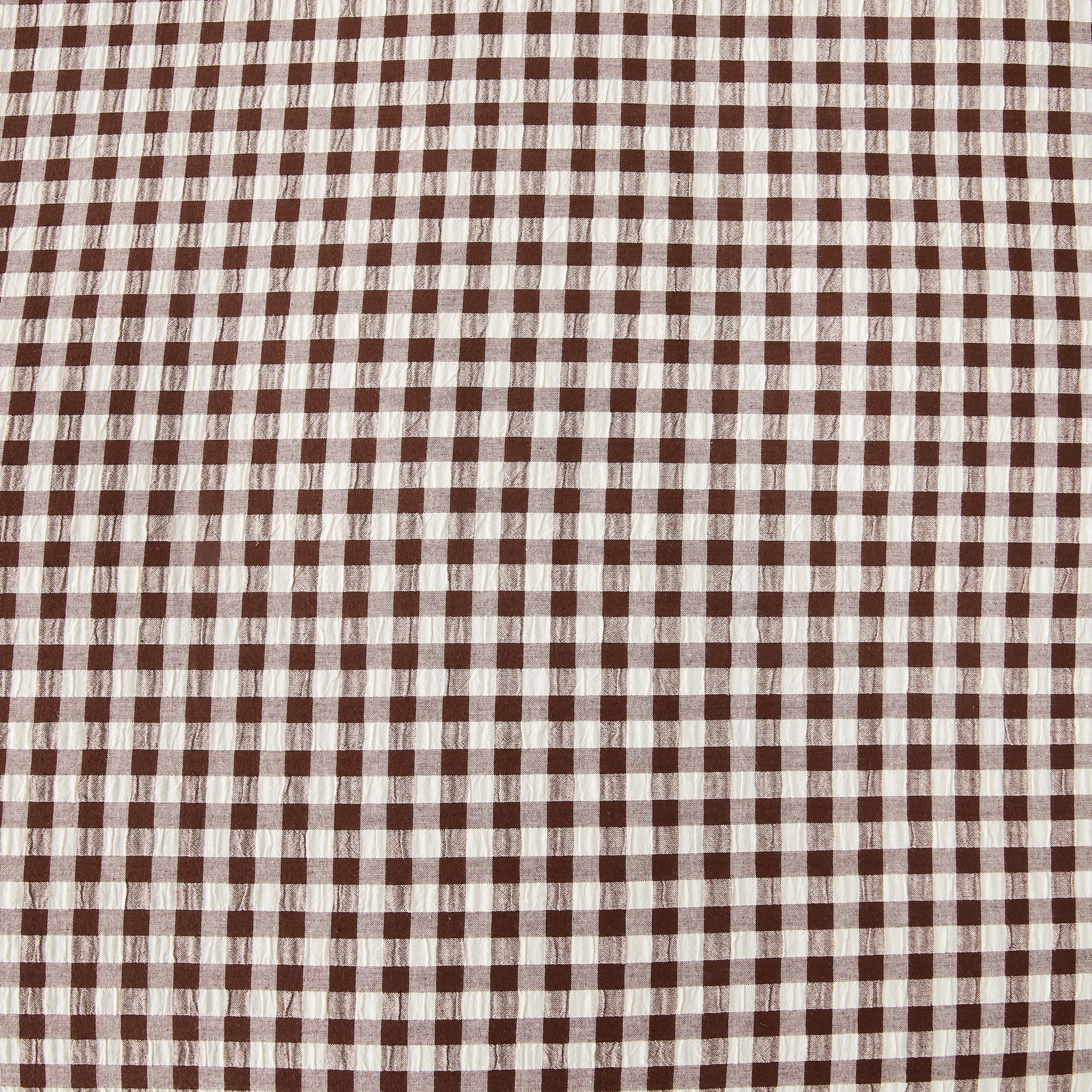 6 Gingham Australian Grown Cotton Quilt Cover Set - Queen Bed, Chocolate, 6 of 6