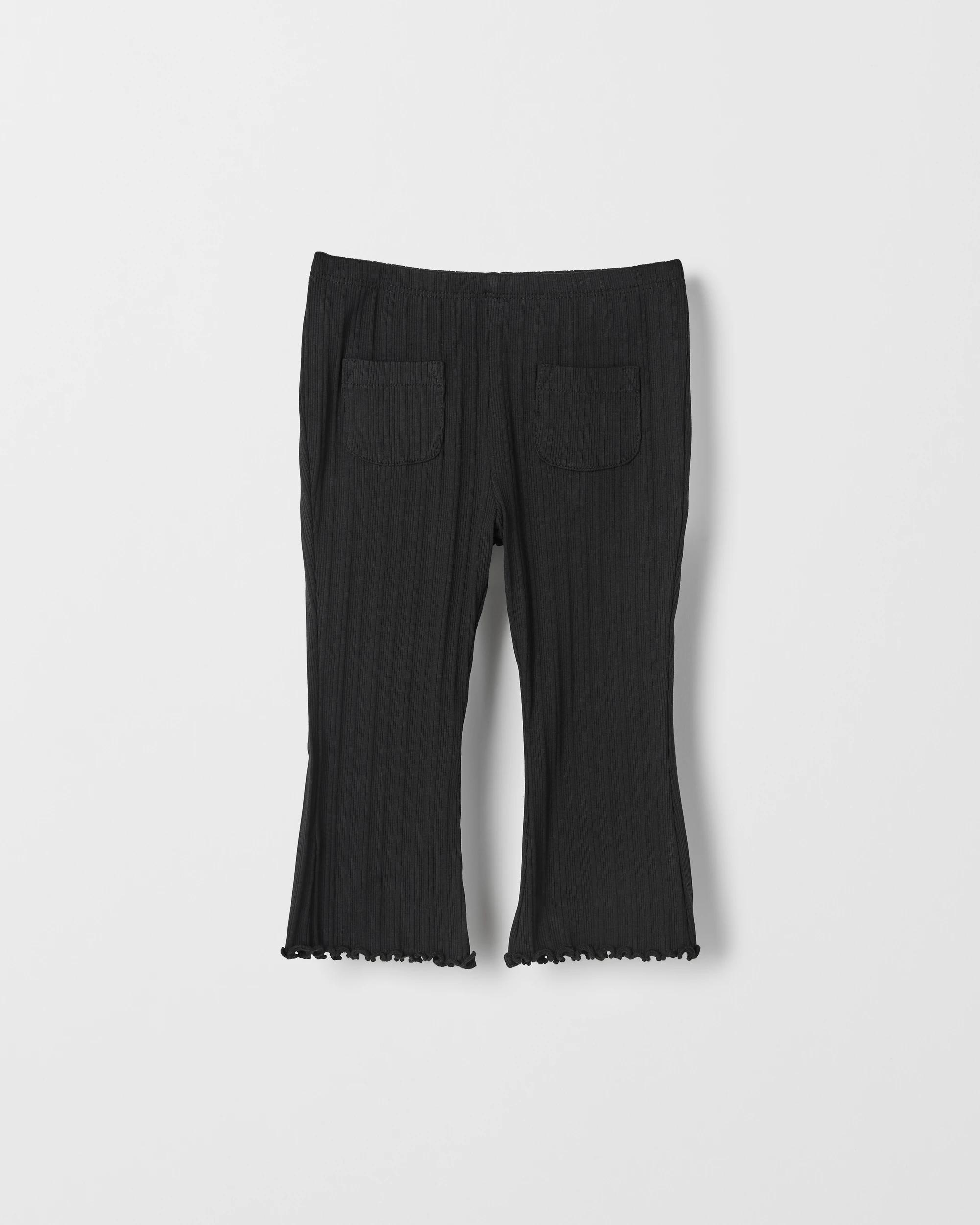 1 Target Baby Baby Organic Cotton Ribbed Pocket Front Flare Leggings BLACK, 1 of 1